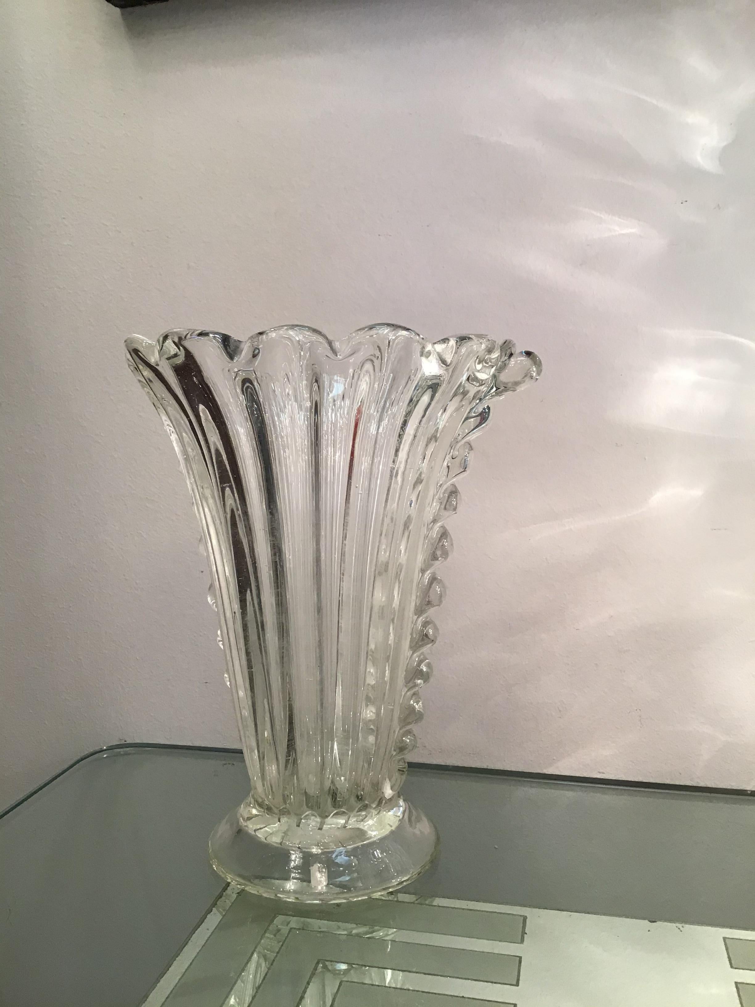 Barovier e Toso Vase Murano Glas, 1940, Italien im Angebot 2