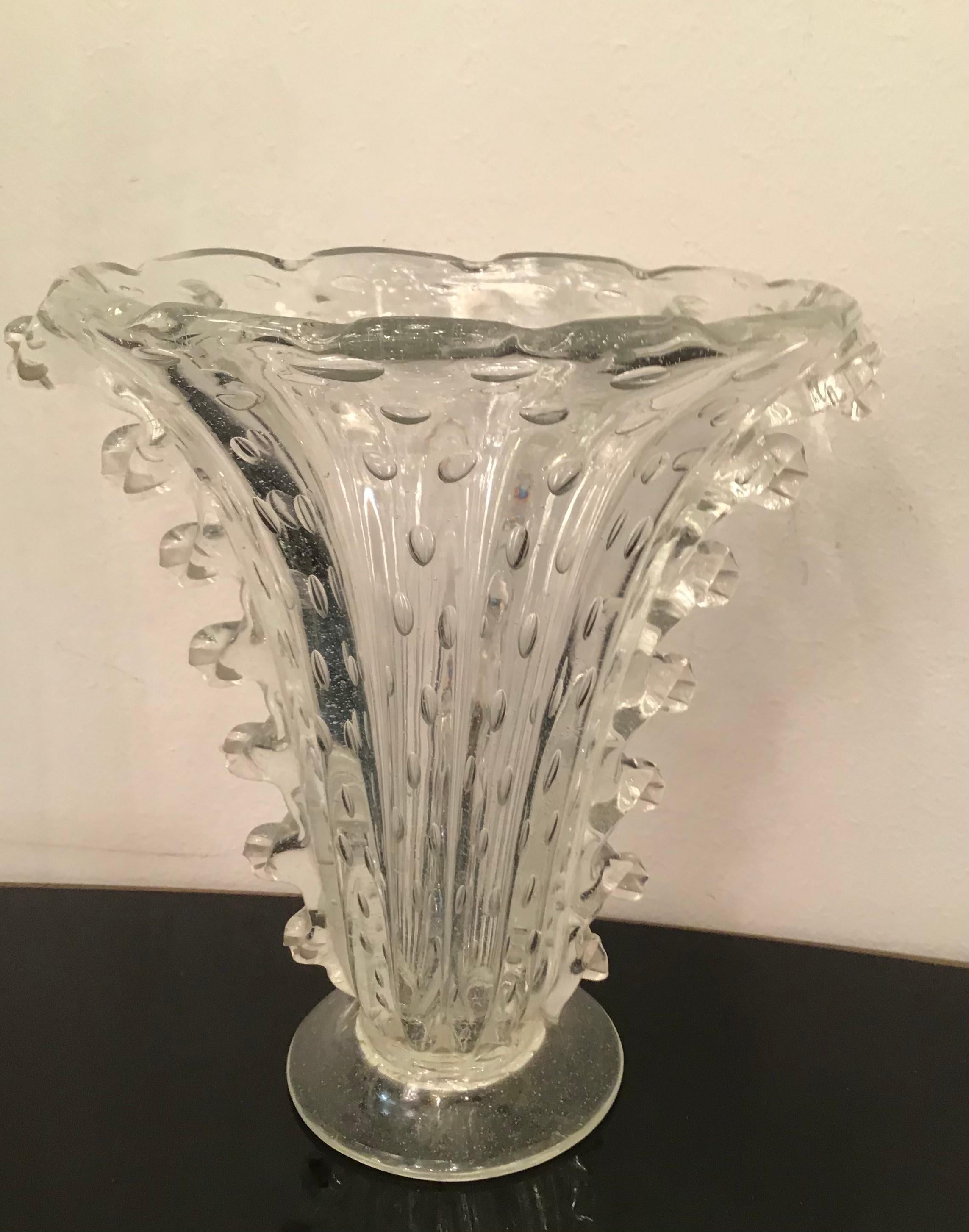 Barovier e Toso Vase Murano Glass 1940 Italy For Sale 3