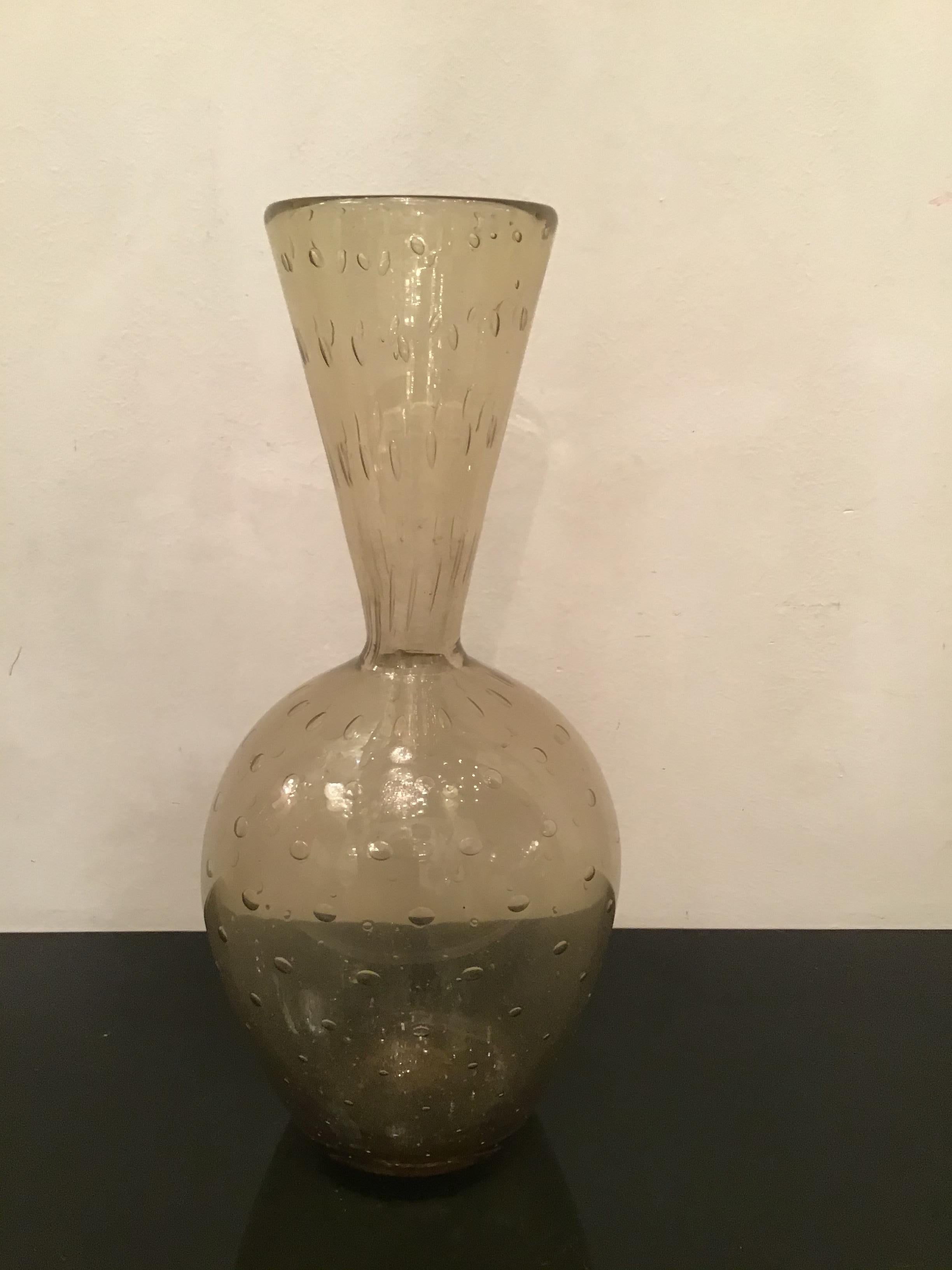 Italian Barovier e Toso Vase Murano Glass, 1950, Italy For Sale