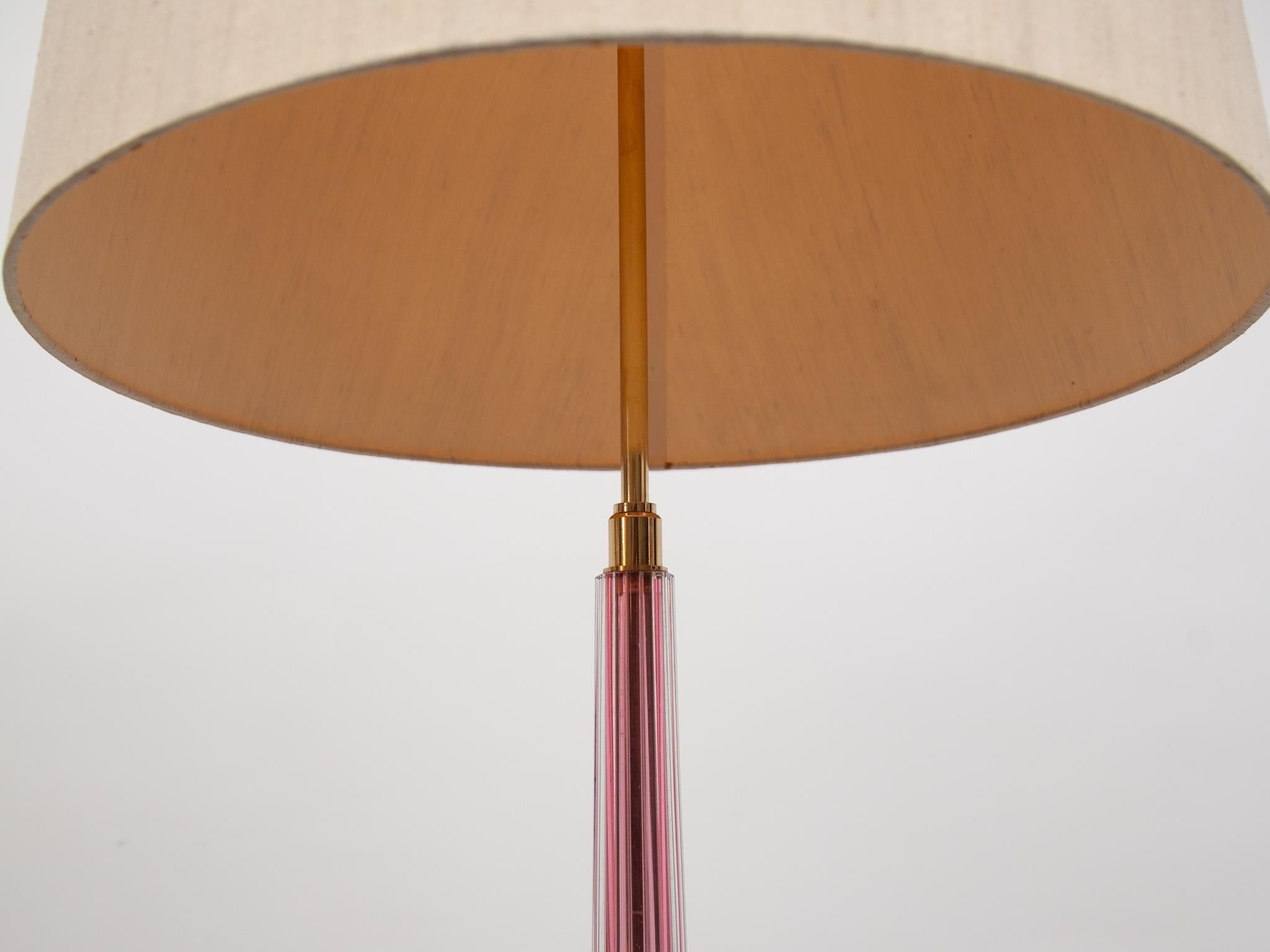 Barovier e Tosso Pink Art Glass Floor Lamp, Murano Blown Glass, 1950s, Italy For Sale 4