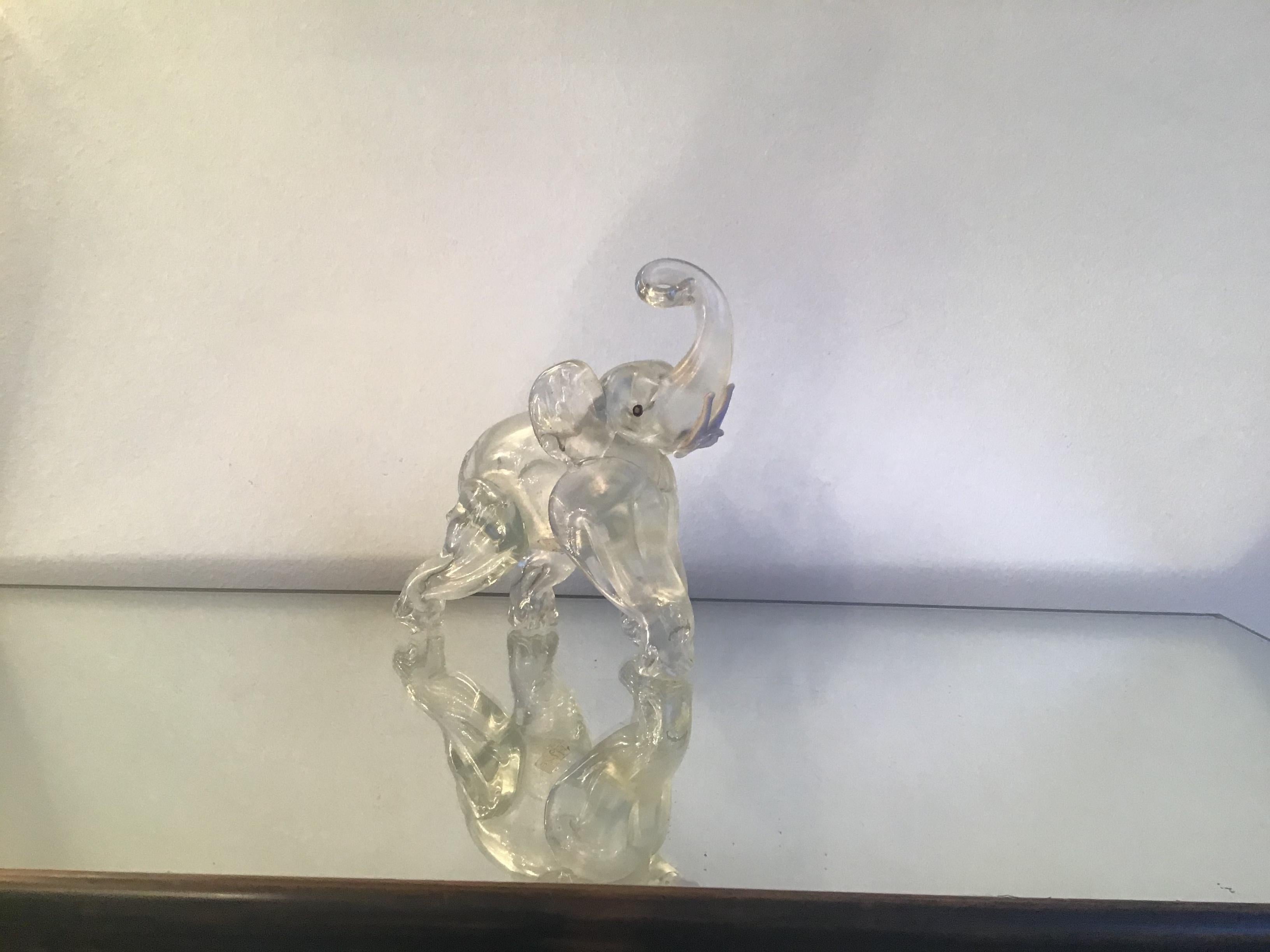 Barovier elephant irridescent Murano glass 1940 Italy.