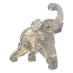 Barovier Elefante Irridiscente Cristal de Murano 1940 Italia