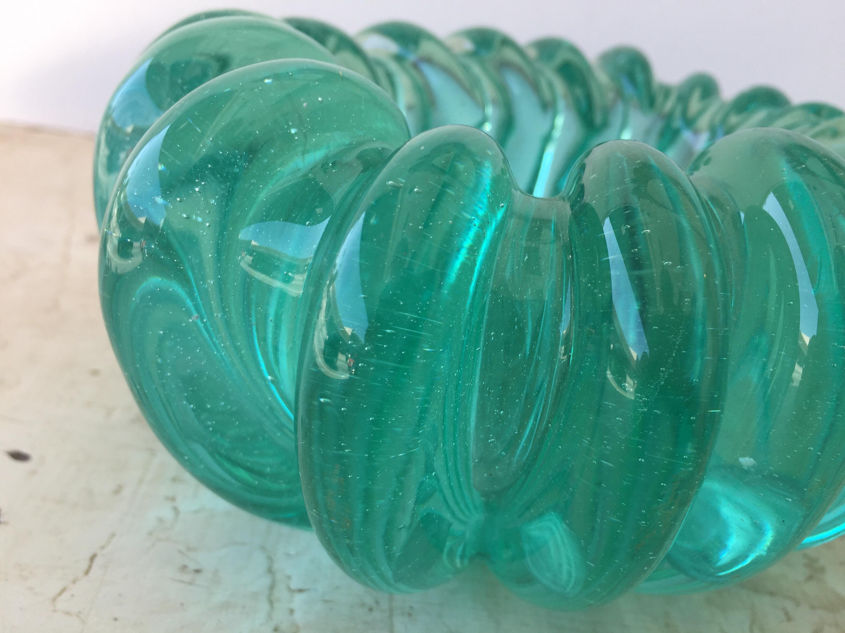 Barovier Emerald Green Jewel-Like Murano Bowls, Set of 3 In Good Condition In East Hampton, NY