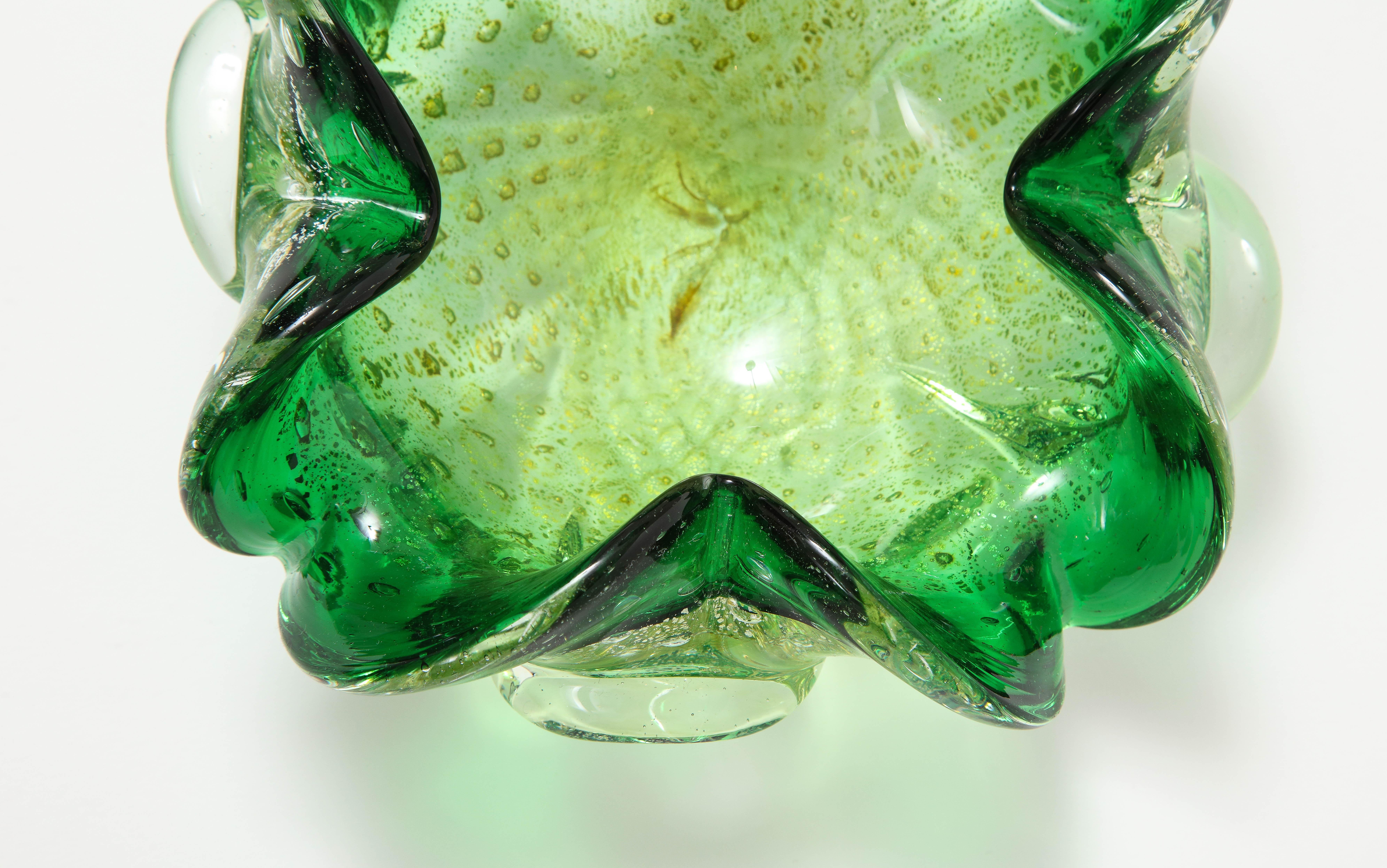 Murano Glass Barovier Emerald Green Murano Vessel