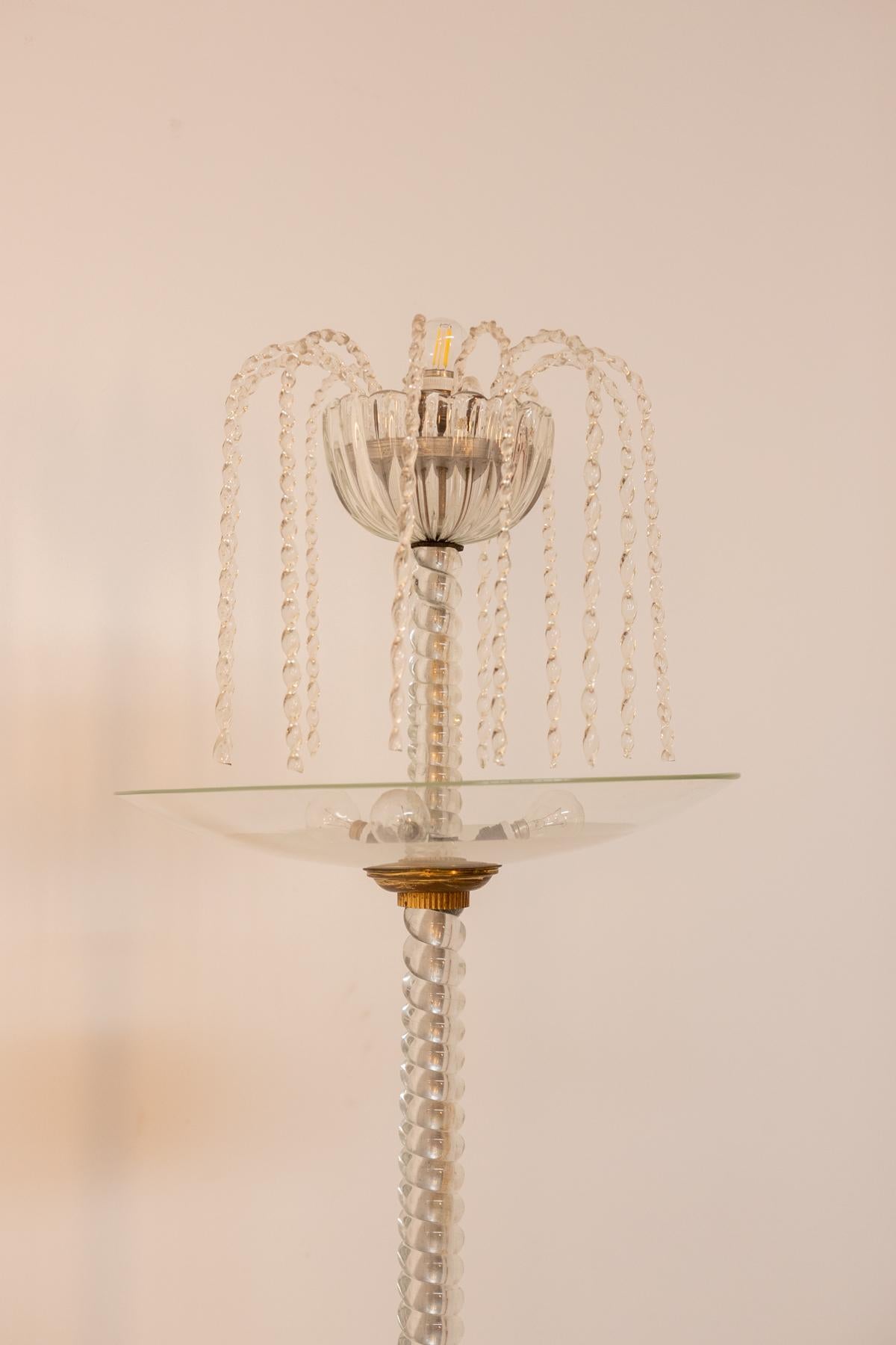 Barovier Ercole Floor Lamp in Murano Glass and Brass 11