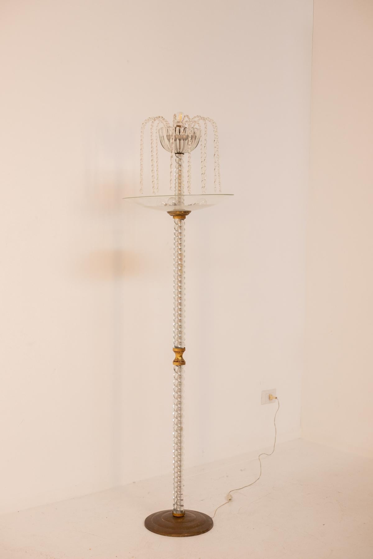 Barovier Ercole Floor Lamp in Murano Glass and Brass 12