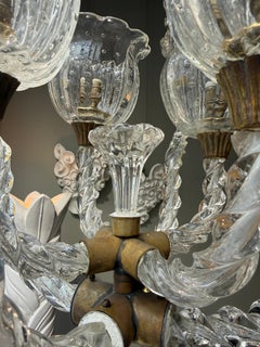 Barovier et Toso 4 lights pendant Murano circa 1940