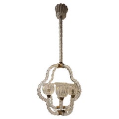 Barovier et Toso 4 lights pendant Murano circa 1940