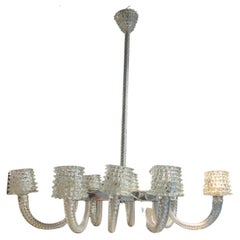 Barovier&Toso Lustre à 8 bras de lumière Murano circa 1940