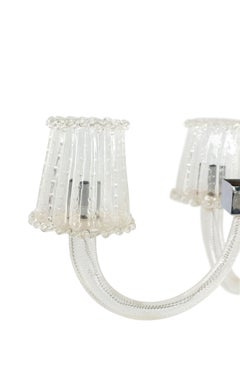 Barovier et Toso Italian Venetian Murano Chrome and Glass Chandelier