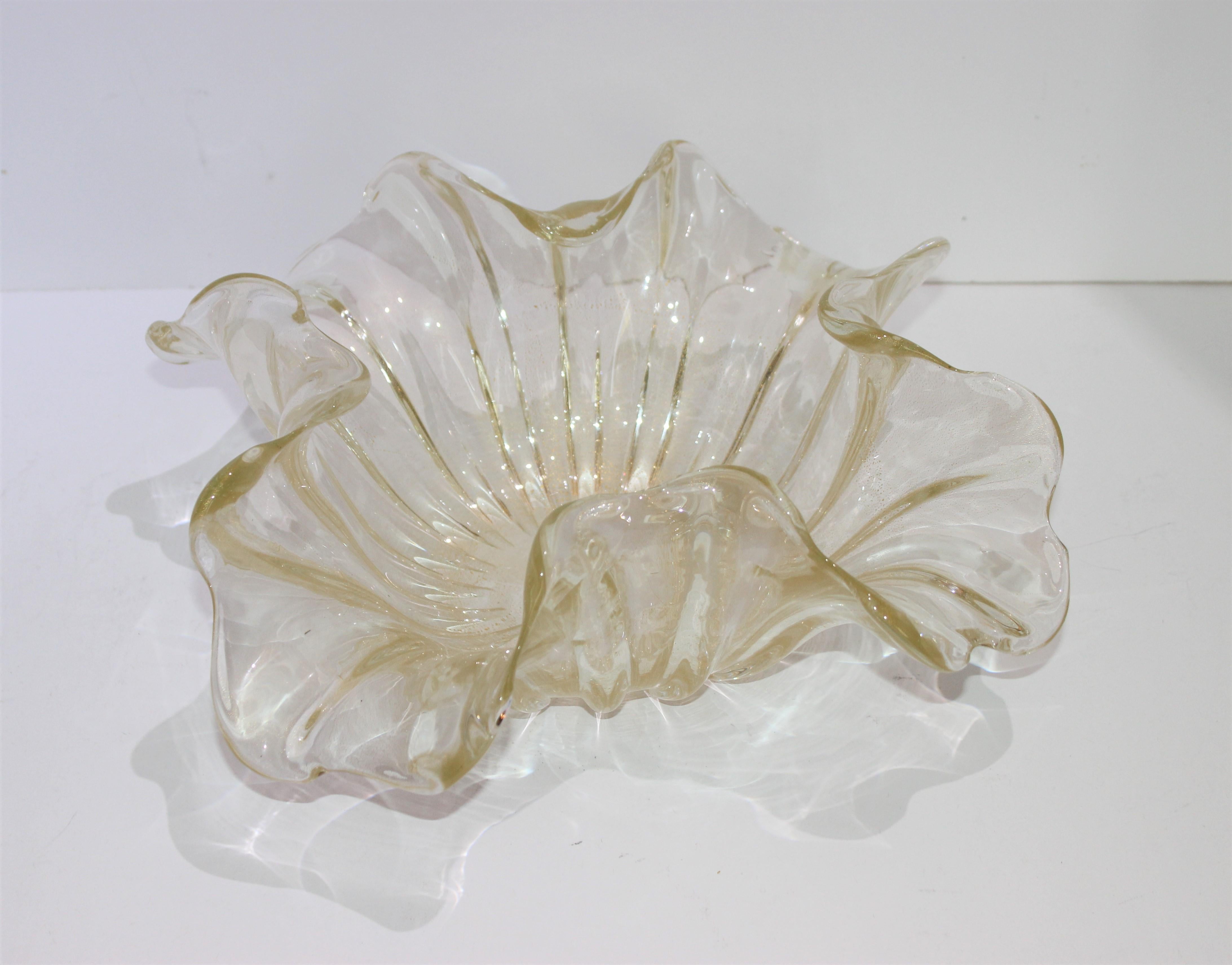 Barovier Et Toso Murano Glass Freeform Vase Bowl 6
