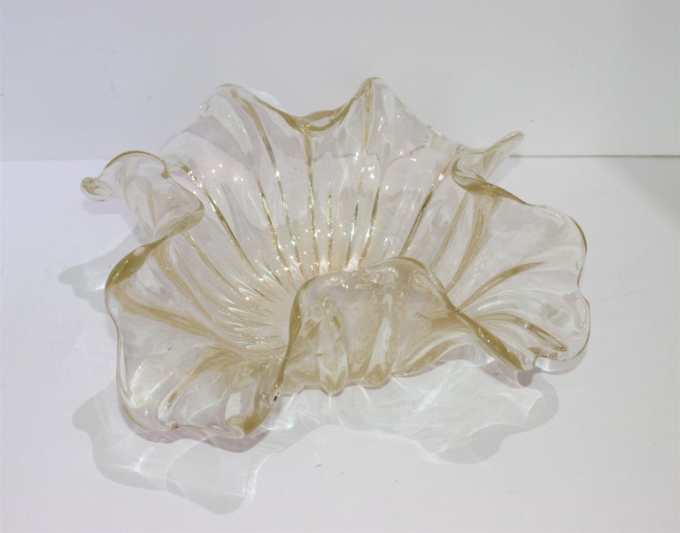 Barovier Et Toso Murano Glass Freeform Vase Bowl For Sale 6