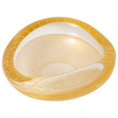 Barovier et Toso Murano Gold Aventurine Glass Bowl Vintage