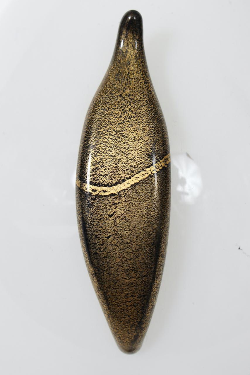 Barovier&Toso Vaso di Murano Vaso bianco e nero con inclusioni d'oro, CIRCA 1980 in vendita 7