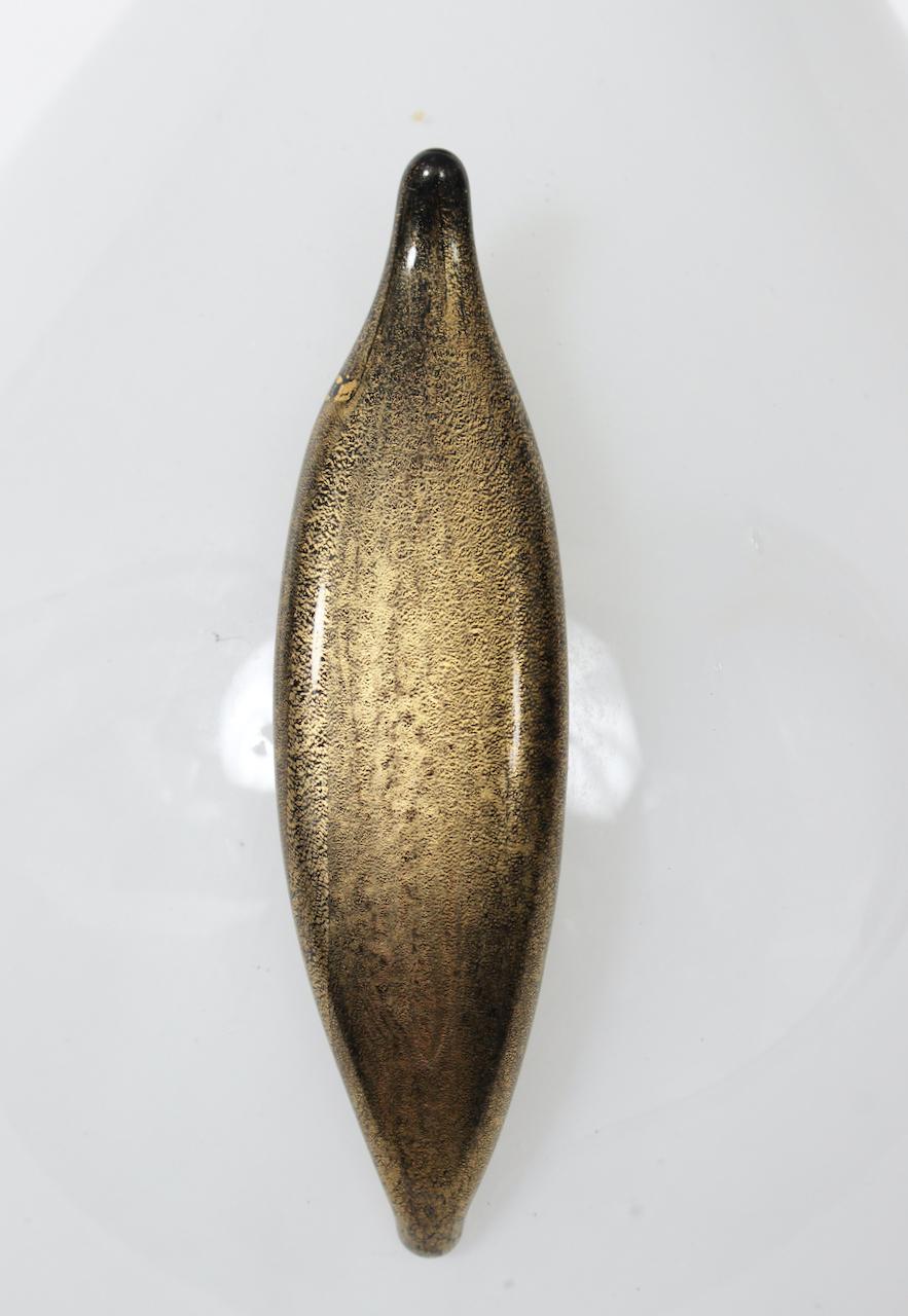 Barovier&Toso Vaso di Murano Vaso bianco e nero con inclusioni d'oro, CIRCA 1980 in vendita 6