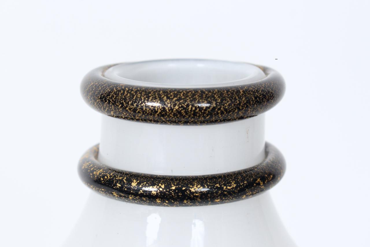 Barovier&Toso Vaso di Murano Vaso bianco e nero con inclusioni d'oro, CIRCA 1980 in vendita 2