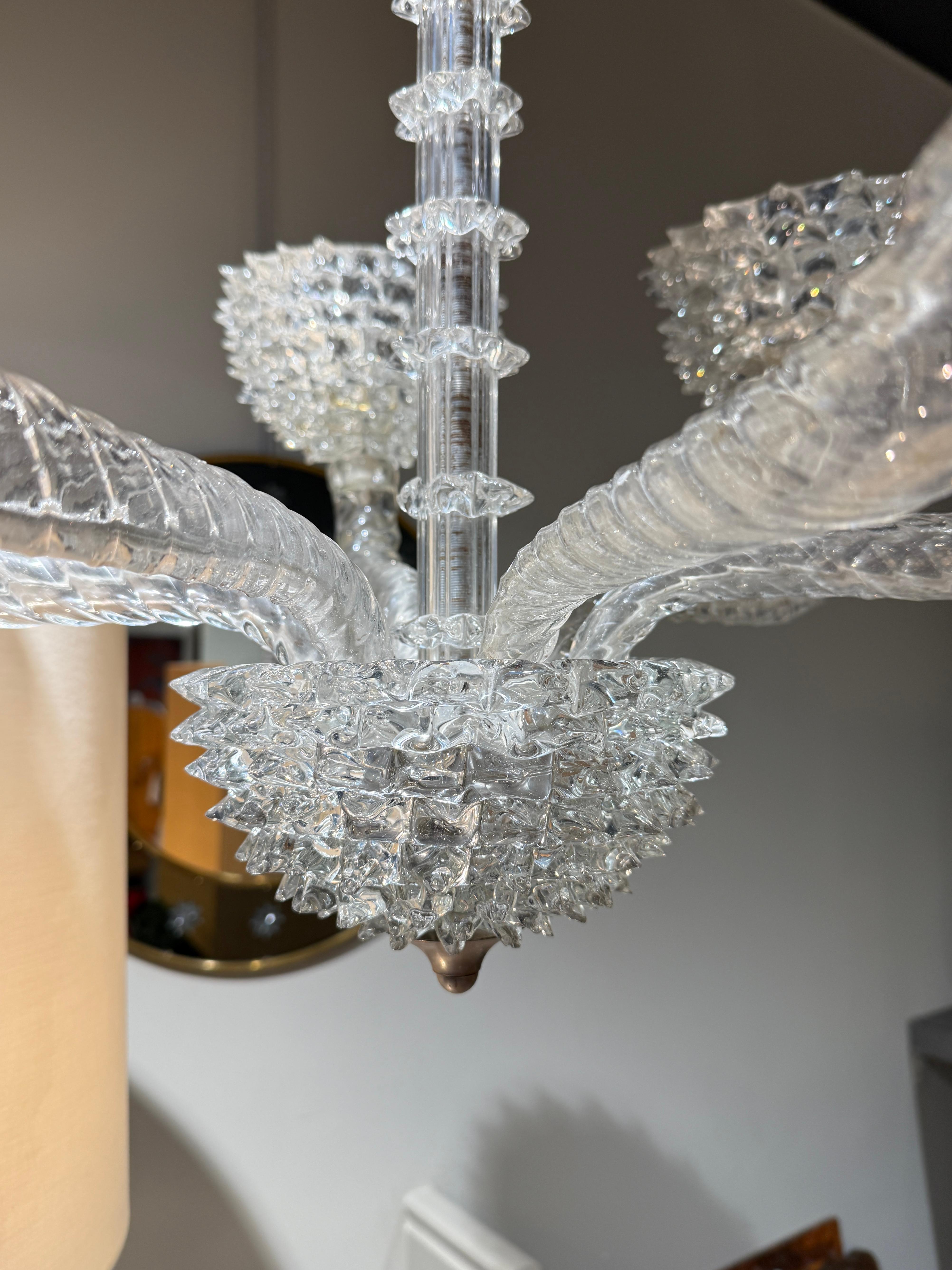 Mid-Century moderno Lampadario Barovier&Toso Rostrato circa 1940 in vendita