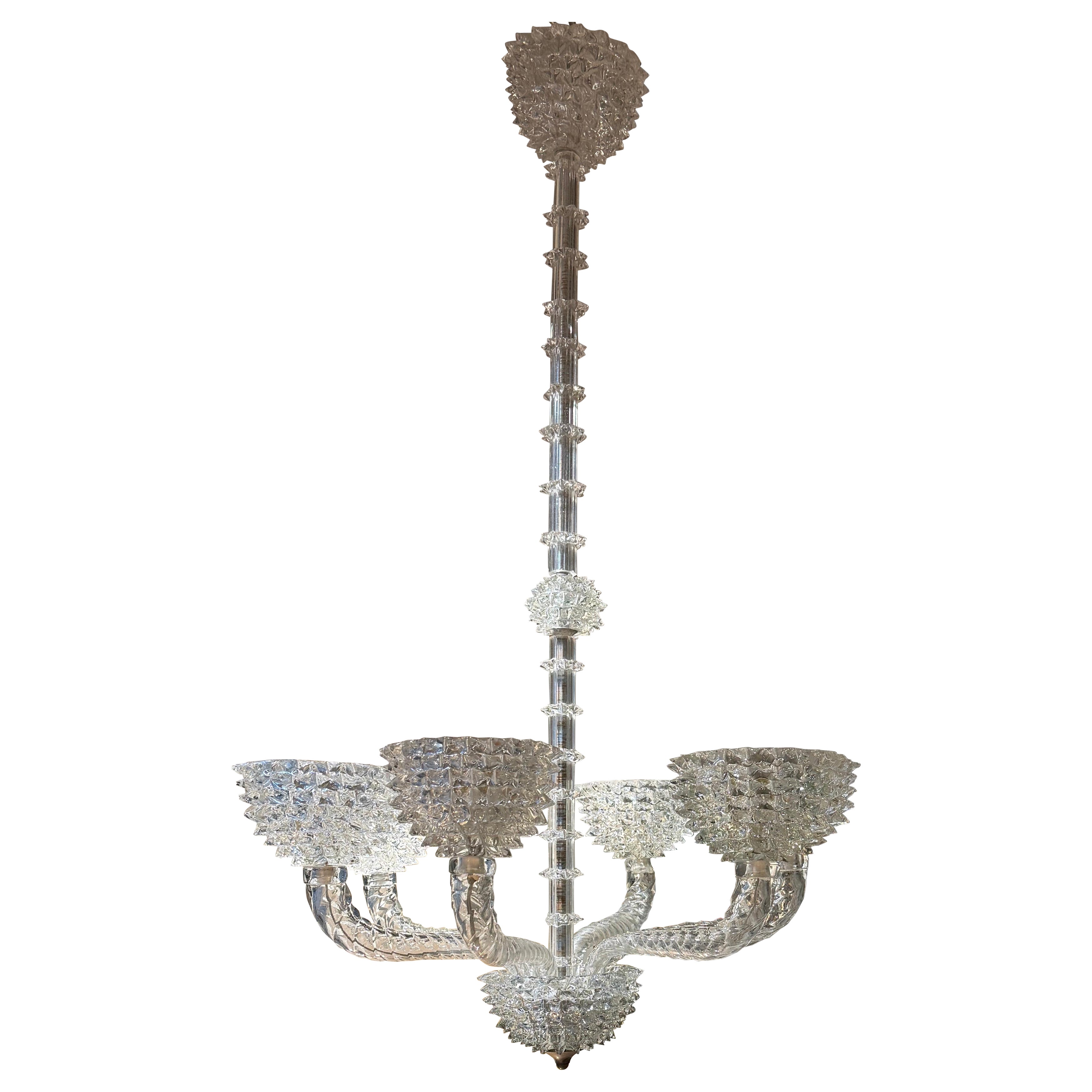 Barovier et Toso Rostrato chandelier circa 1940