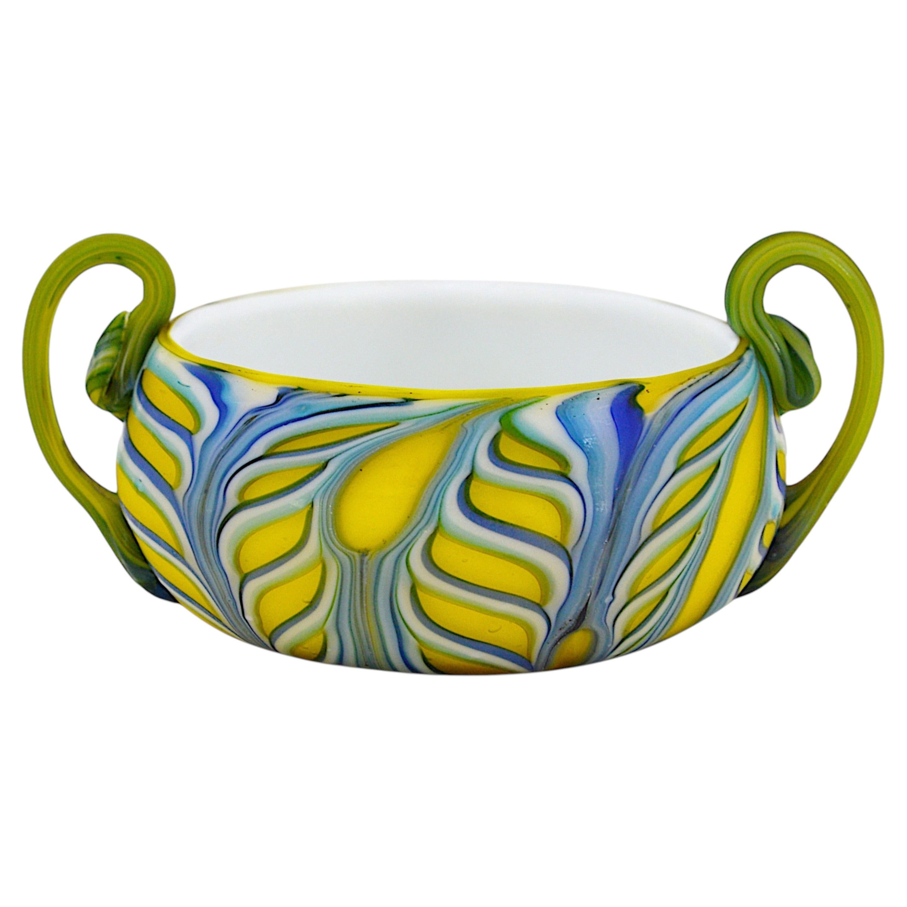 Barovier Fenicia Bowl, Murano Art Glass, Circa 1900, Colorful Design