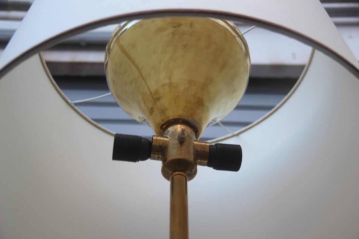Barovier Floor Lamp Murano Glass Brass Paper Dome, Italian, 1940s Design 1