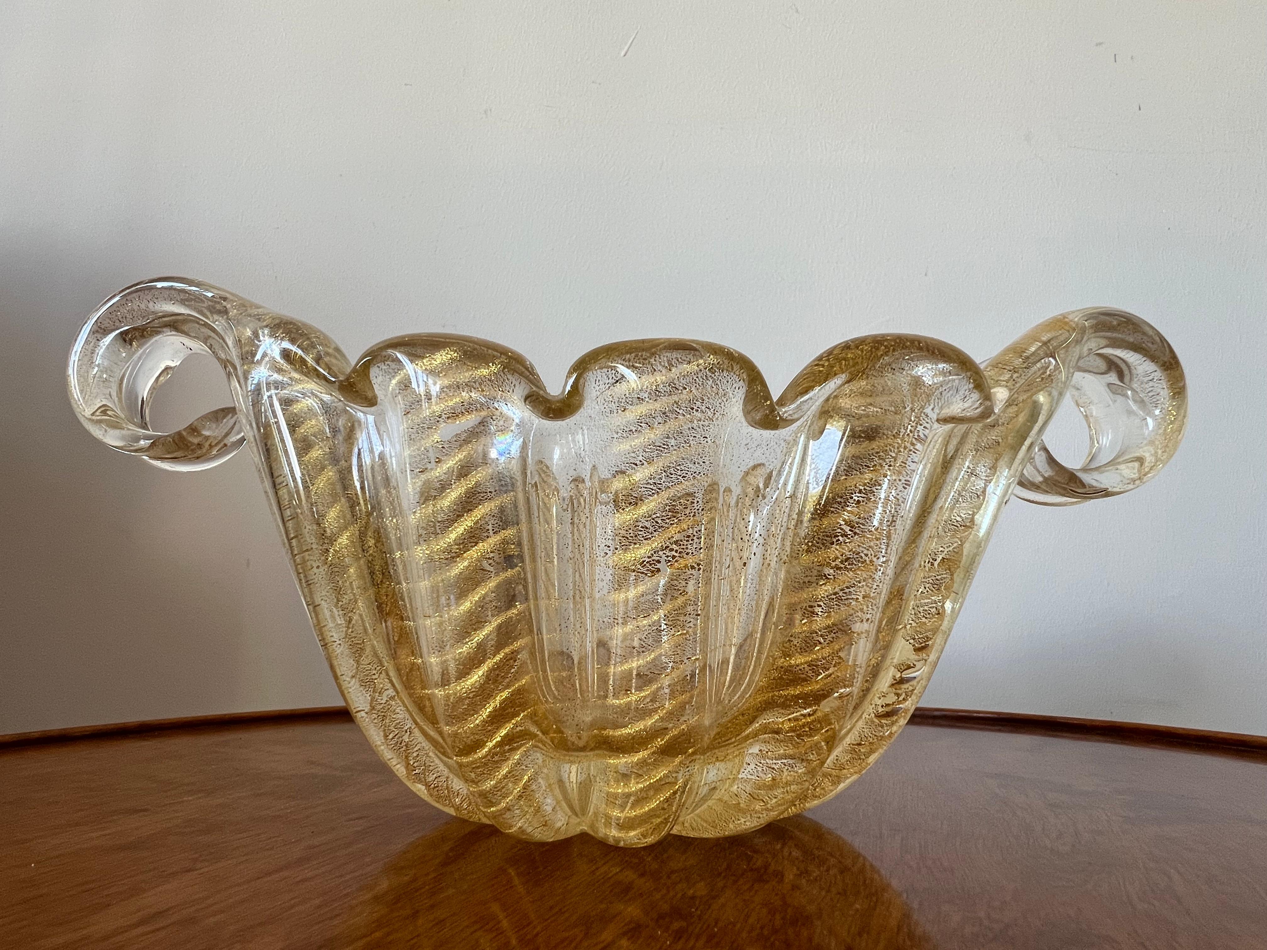 Mid-20th Century Barovier Flooted Bowl Murano 1950's For Sale