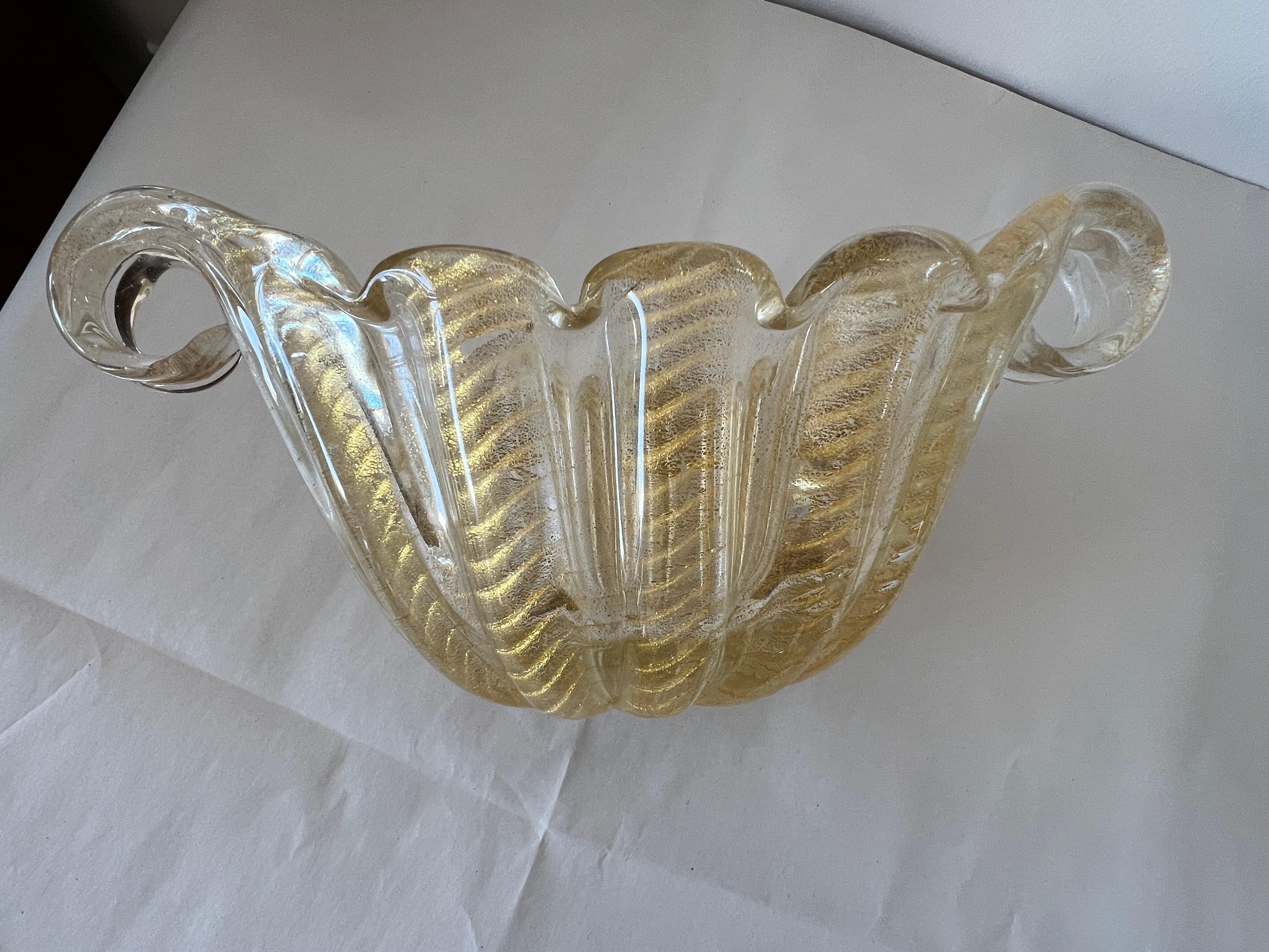 Barovier Flooted Bowl Murano 1950's For Sale 1