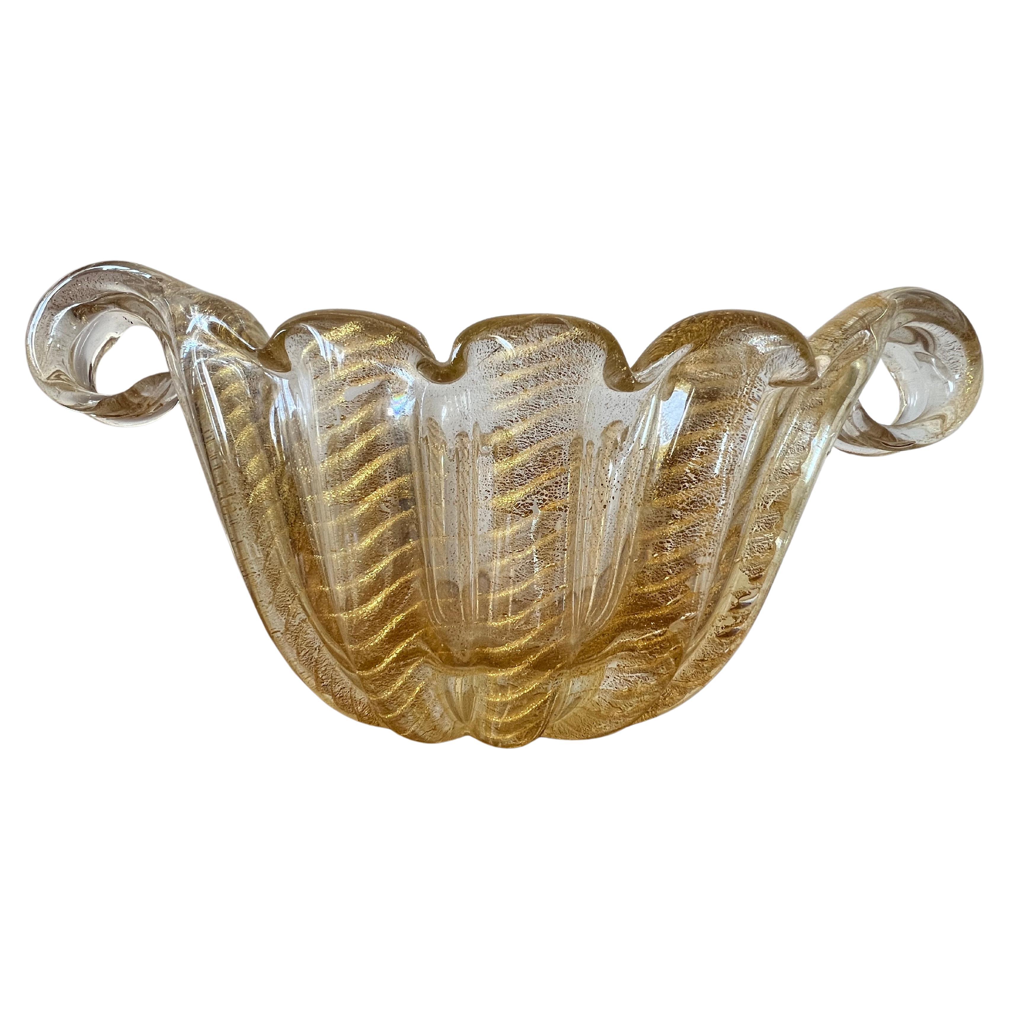 Barovier Flooted Bowl Murano 1950's For Sale