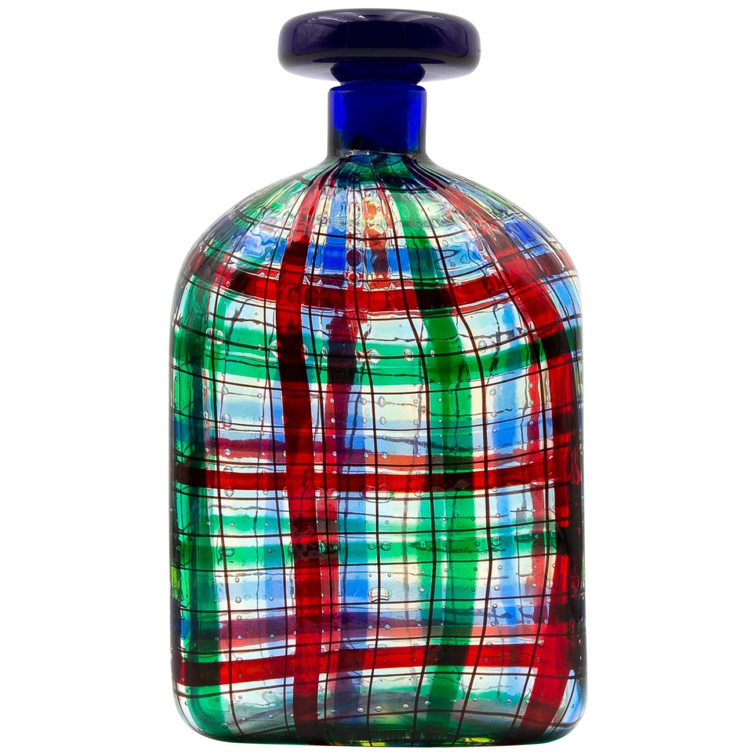 Barovier for Christian Dior Paris "Tartan" Murano Glass Bottle with Stopper