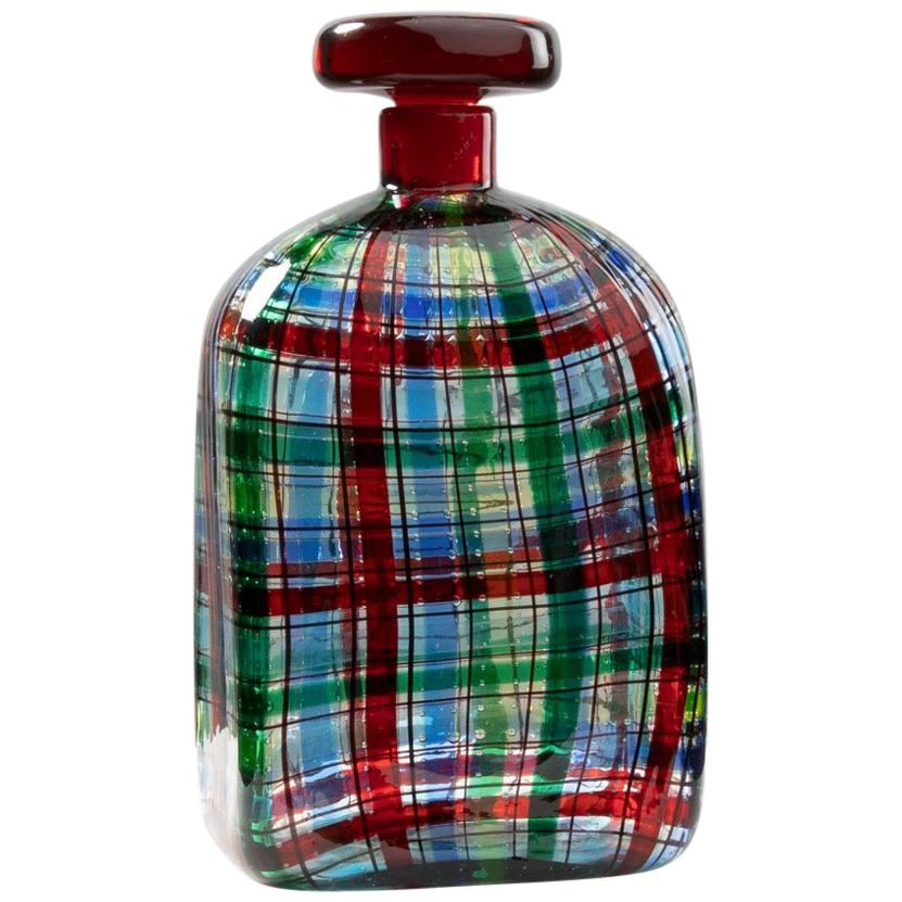 Barovier for Christian Dior Paris "Tartan" Bouteille en verre de Murano avec bouchon en vente