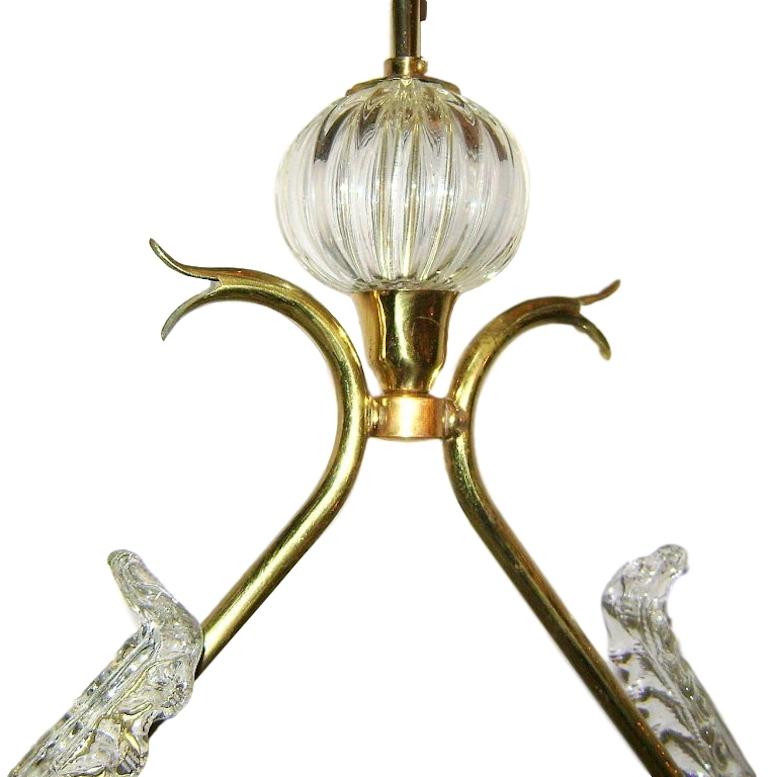 A circa 1960's Italian Barovier chandelier with one interior light.

Measurements:
Height: 27
