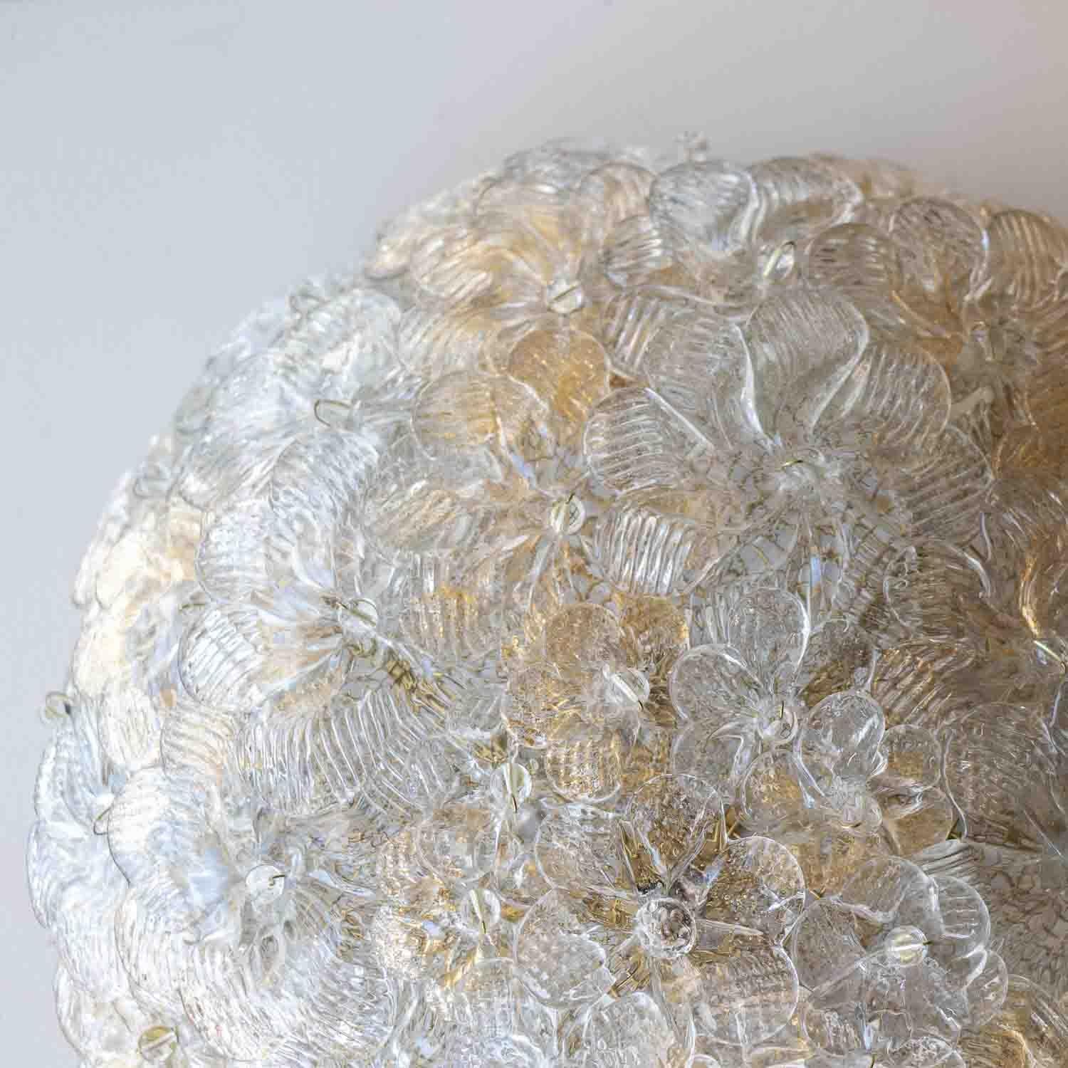 Barovier Glass Flower Flush Mount  In Good Condition For Sale In Los Angeles, CA