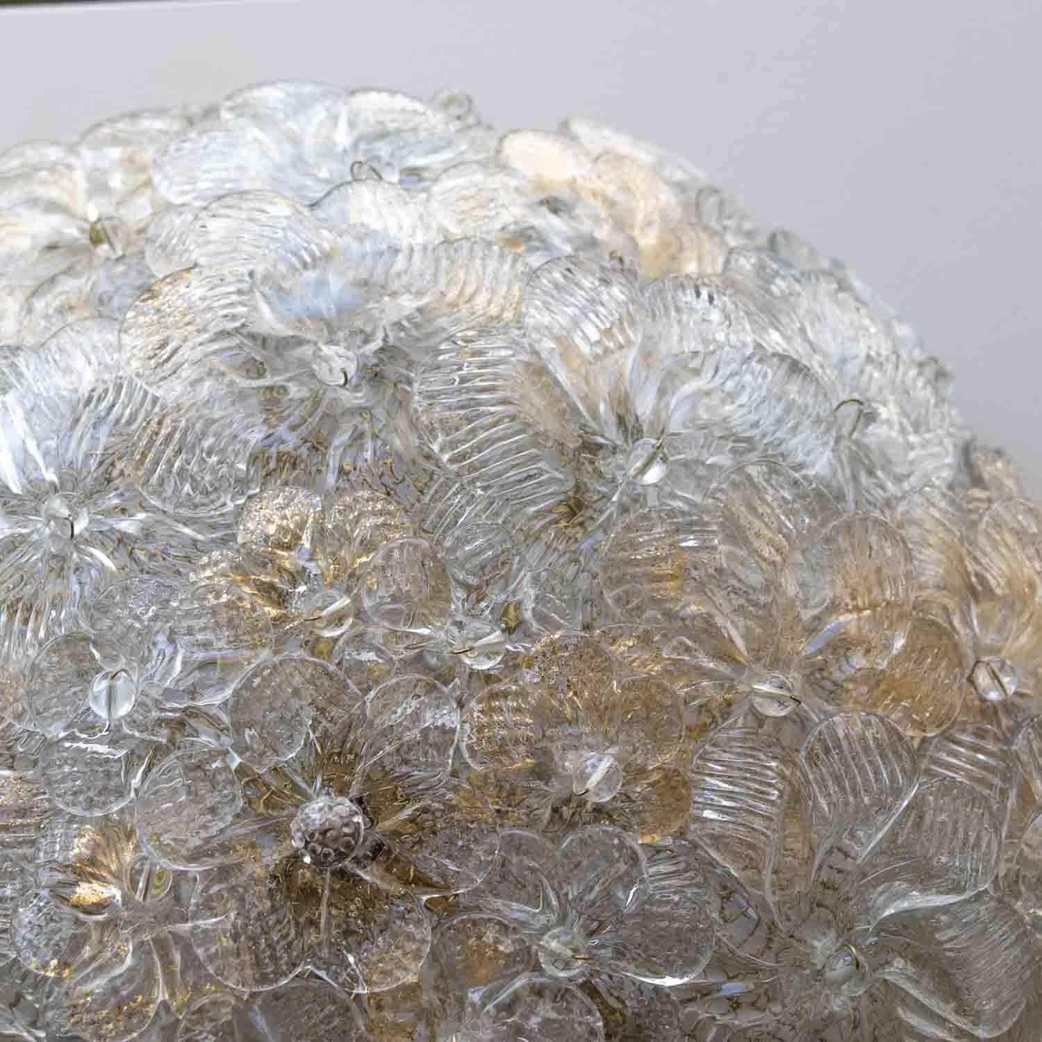 20th Century Barovier Glass Flower Flush Mount  For Sale