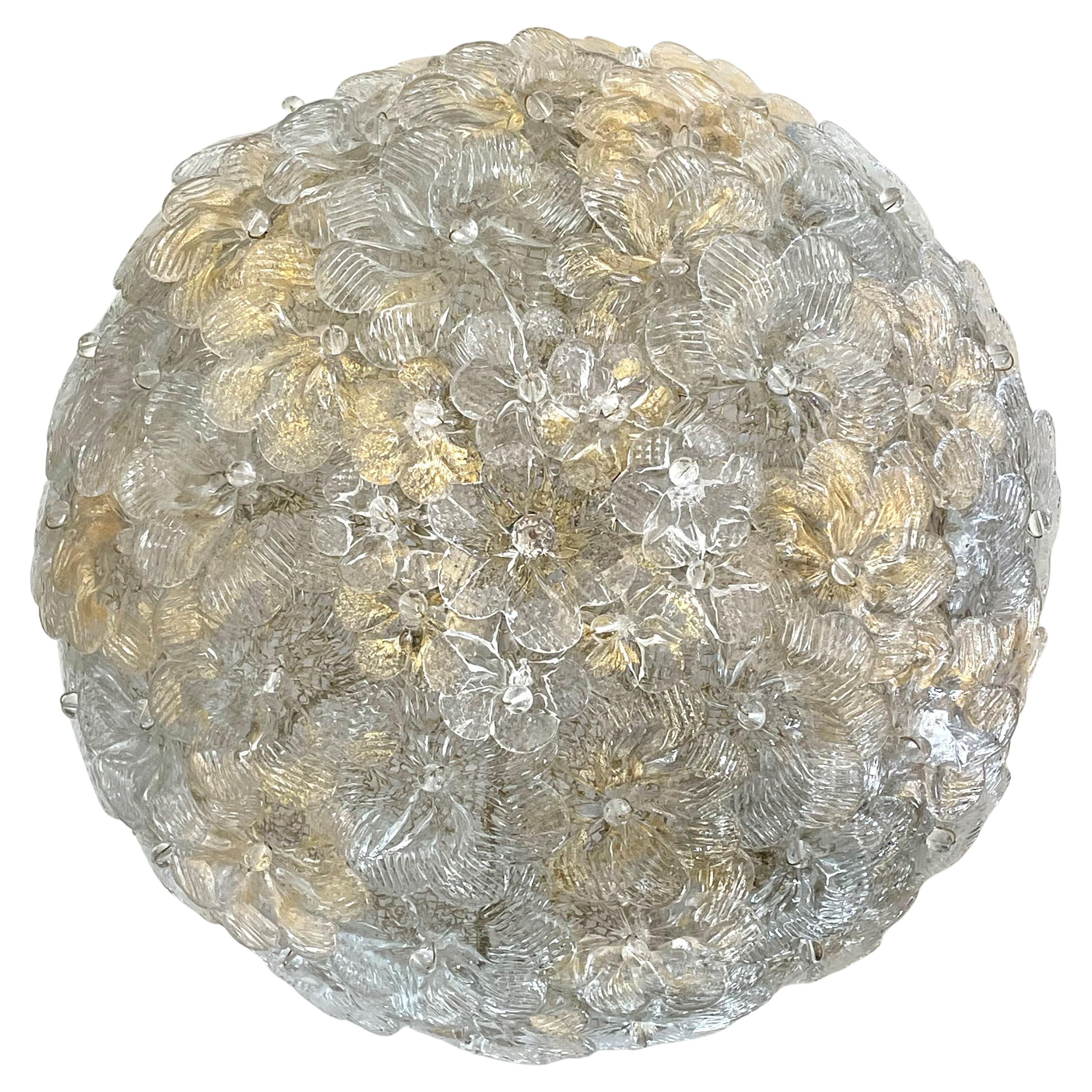 Barovier Glass Flower Flush Mount  For Sale