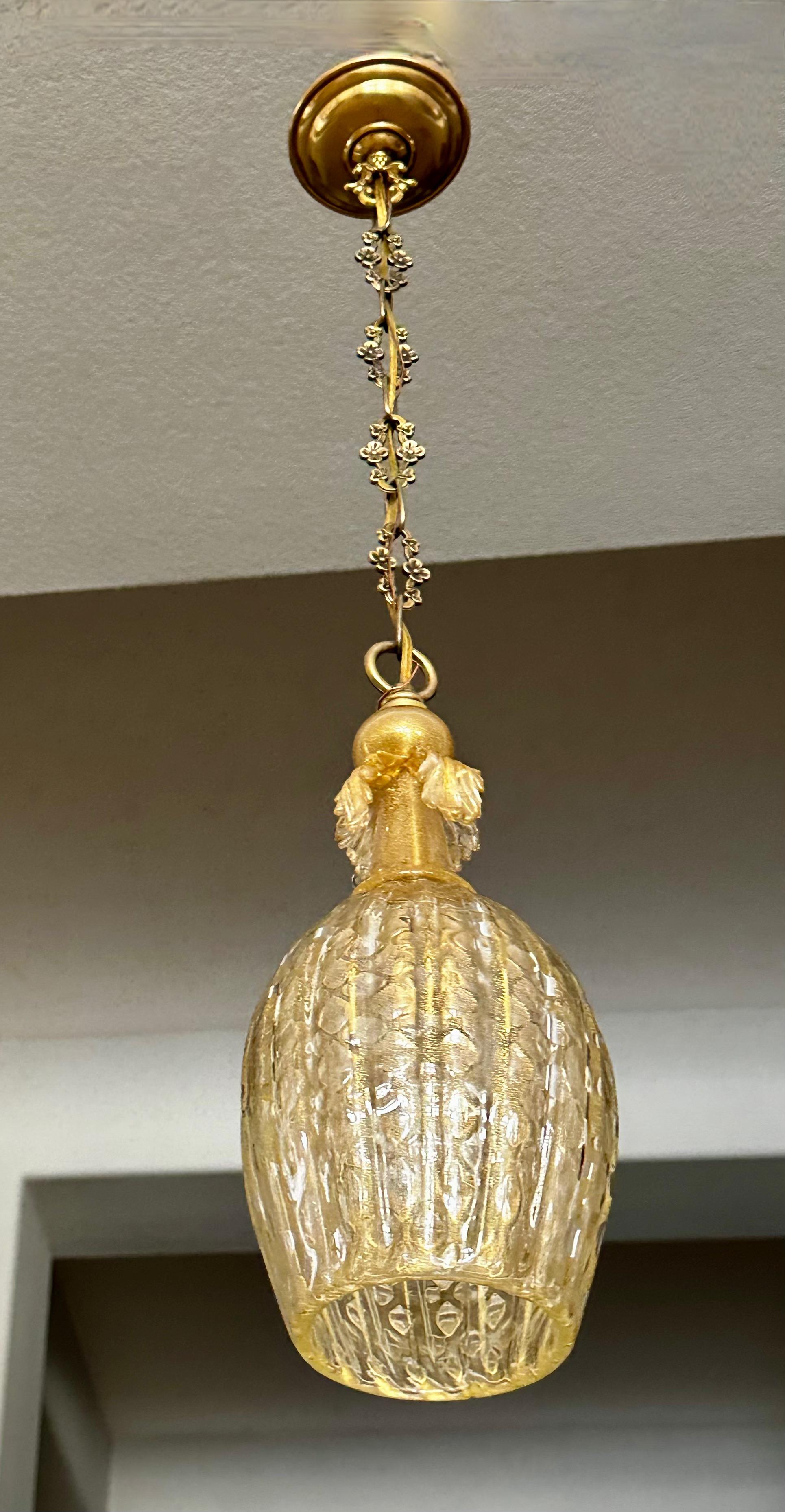 Barovier Gold Bubbles Murano Glas Pendelleuchte (Mitte des 20. Jahrhunderts) im Angebot