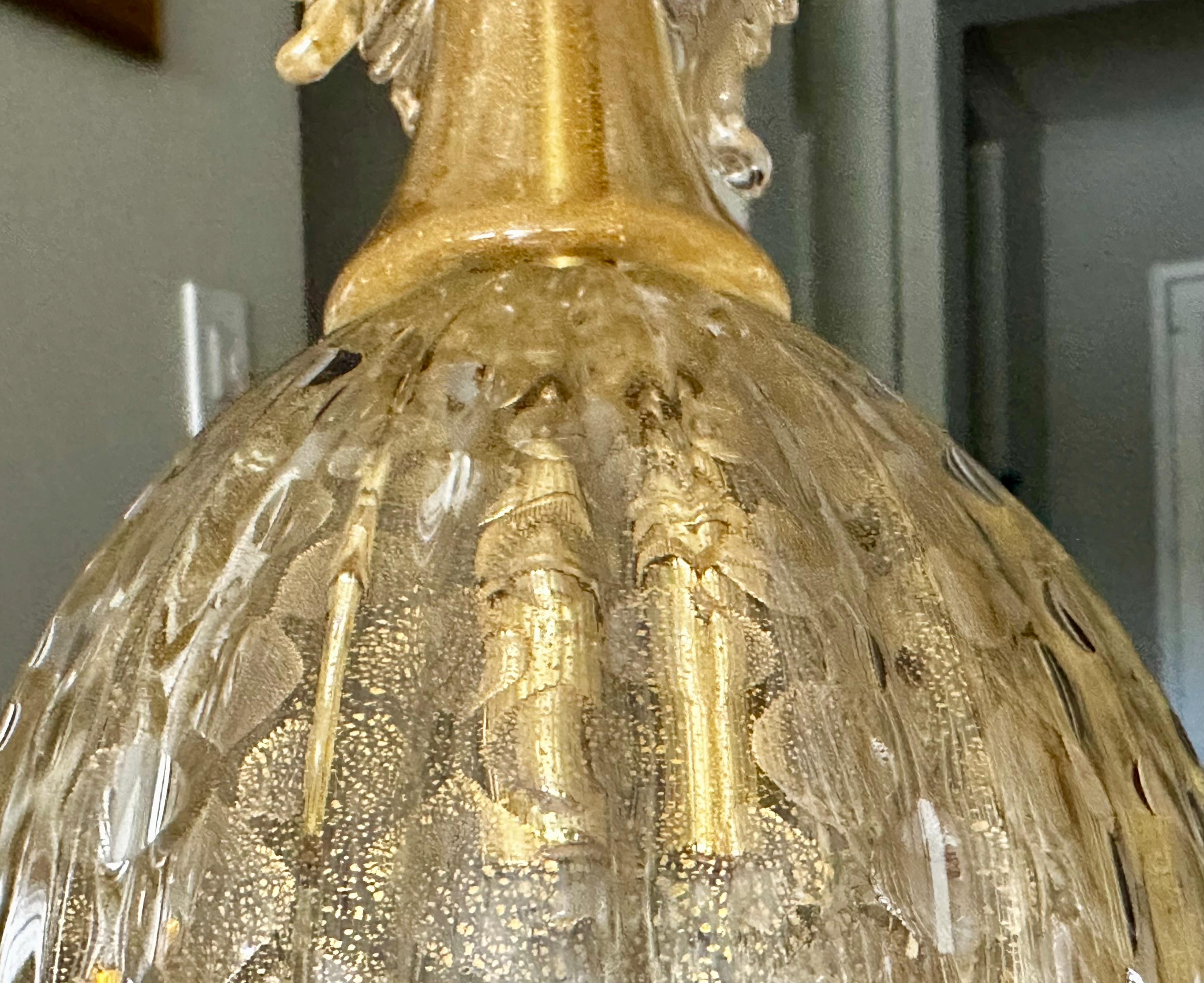Barovier Gold Bubbles Murano Glas Pendelleuchte im Angebot 2