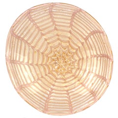 Barovier Graffito Pink and Gold Murano Glass Charger Bowl