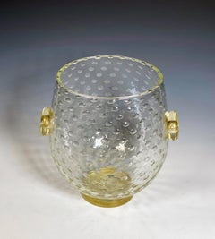 Barovier Hand Blown "Bullicante" Vase w/ Gold Leaf Inclusions Controlled Bubbles