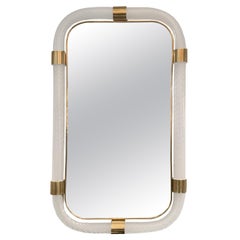 Barovier Inspired Twisted Murano Glass 
Brass Mirror