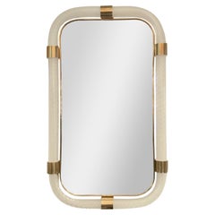 Barovier Inspired Twisted Murano Glass & Brass Mirror