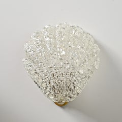 Lámpara Barovier de cristal de Murano y latón, Italia Años 50