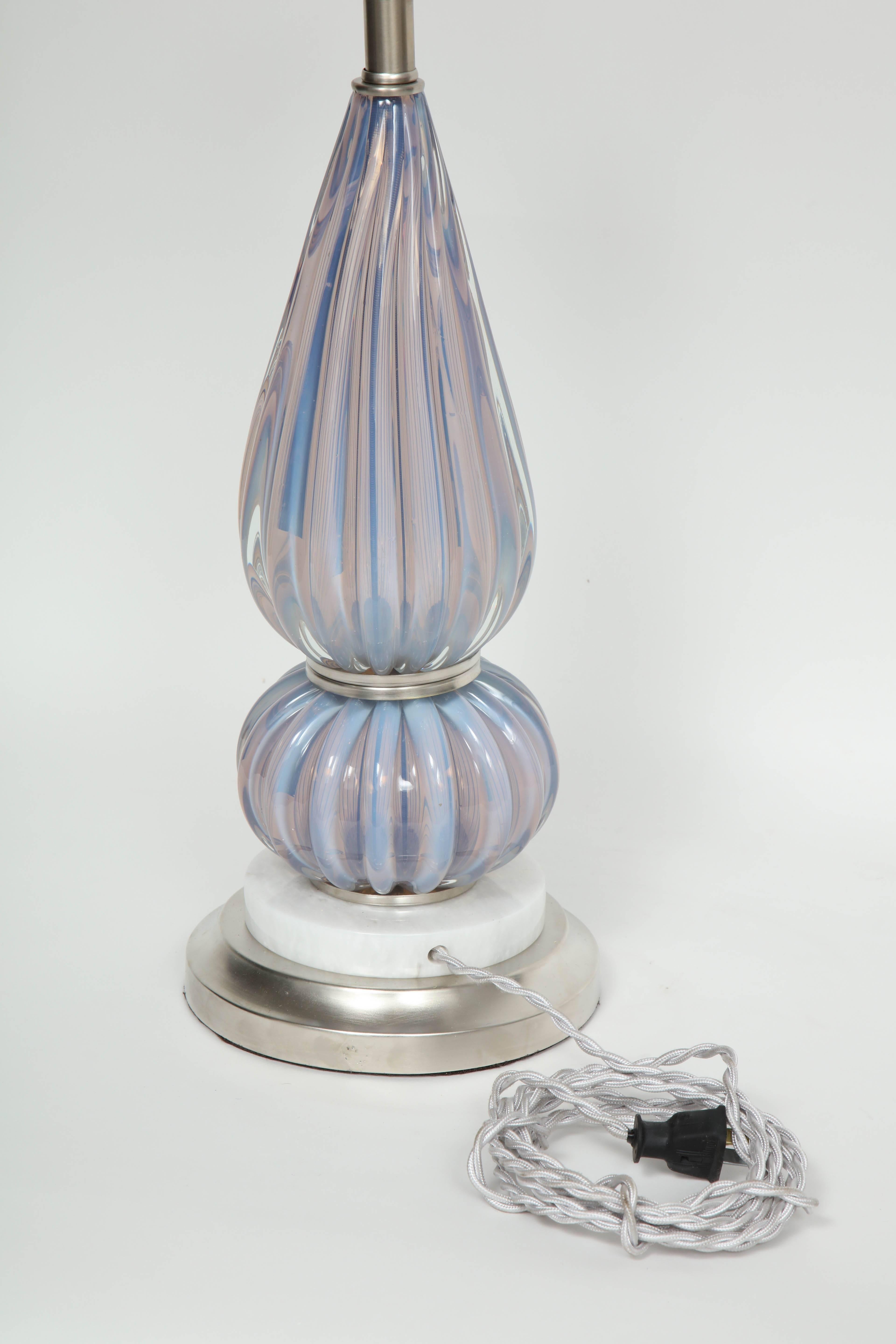 Barovier Lilac Murano Glass Lamps 1