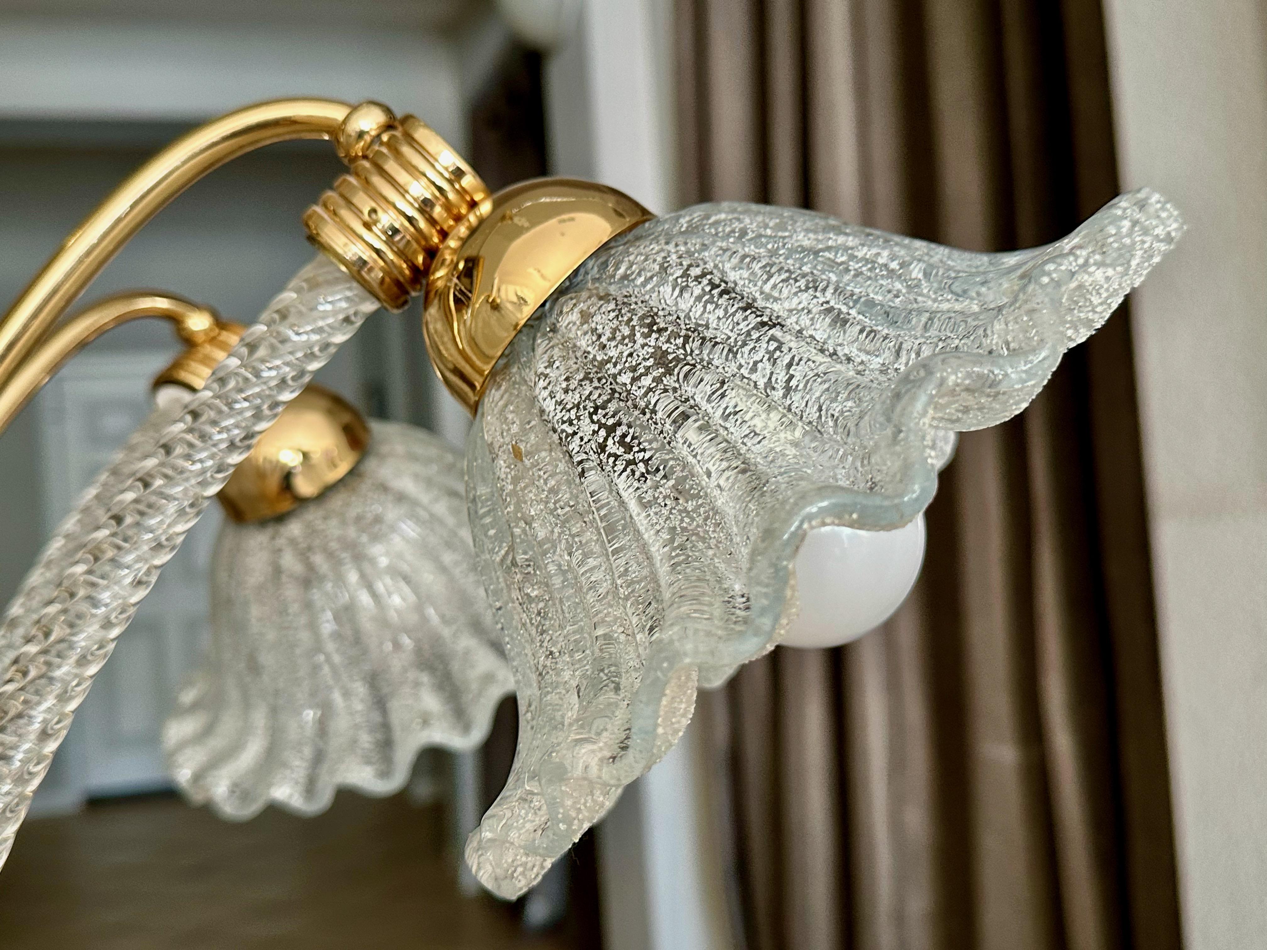 Barovier Murano 5 Arm Twisted Glass Chandelier en vente 6
