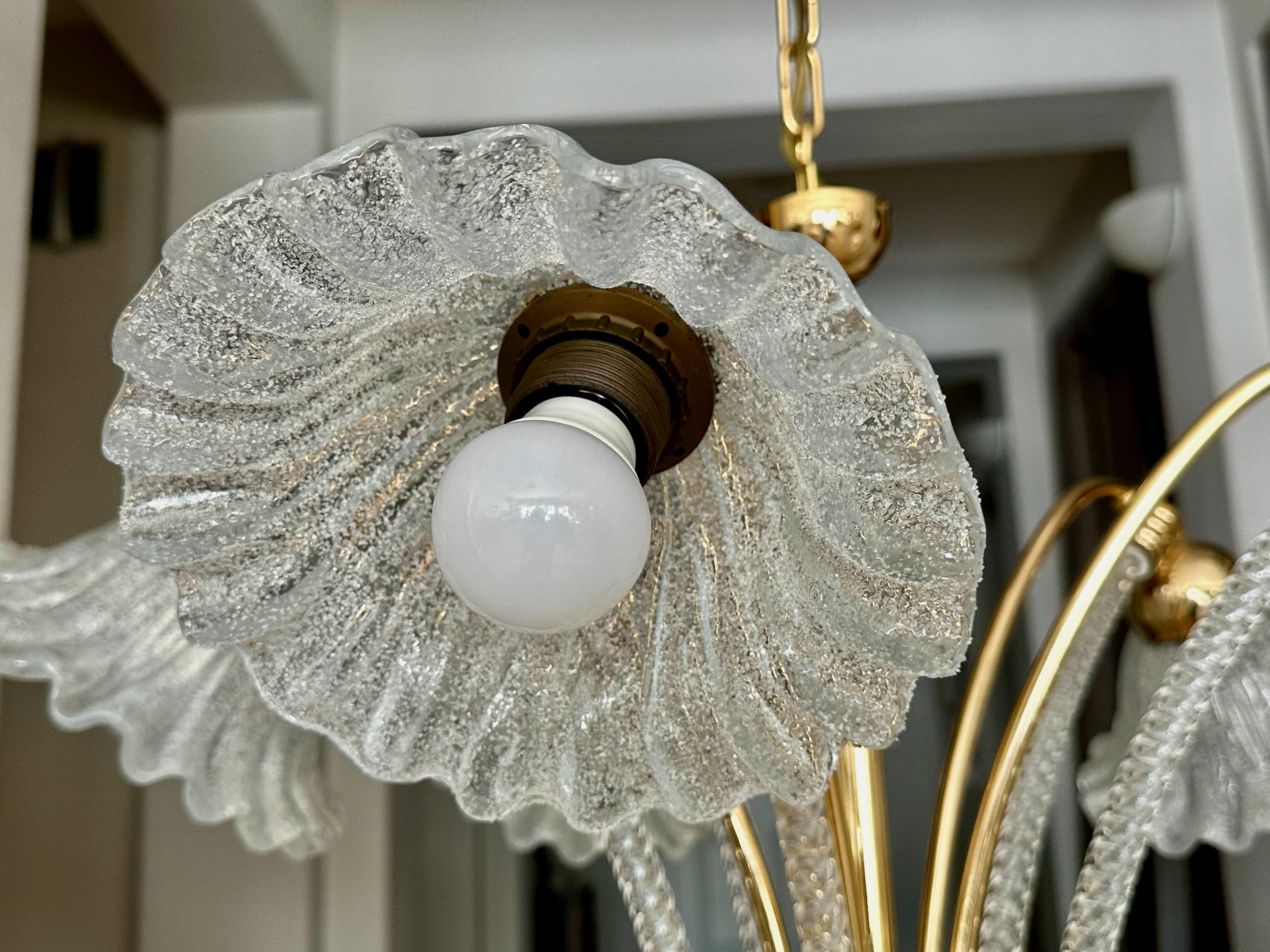 Barovier Murano 5 Arm Twisted Glass Chandelier en vente 8