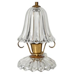 Barovier Murano Glass and Brass "Bell" Table Lamp, Italy, 1940s