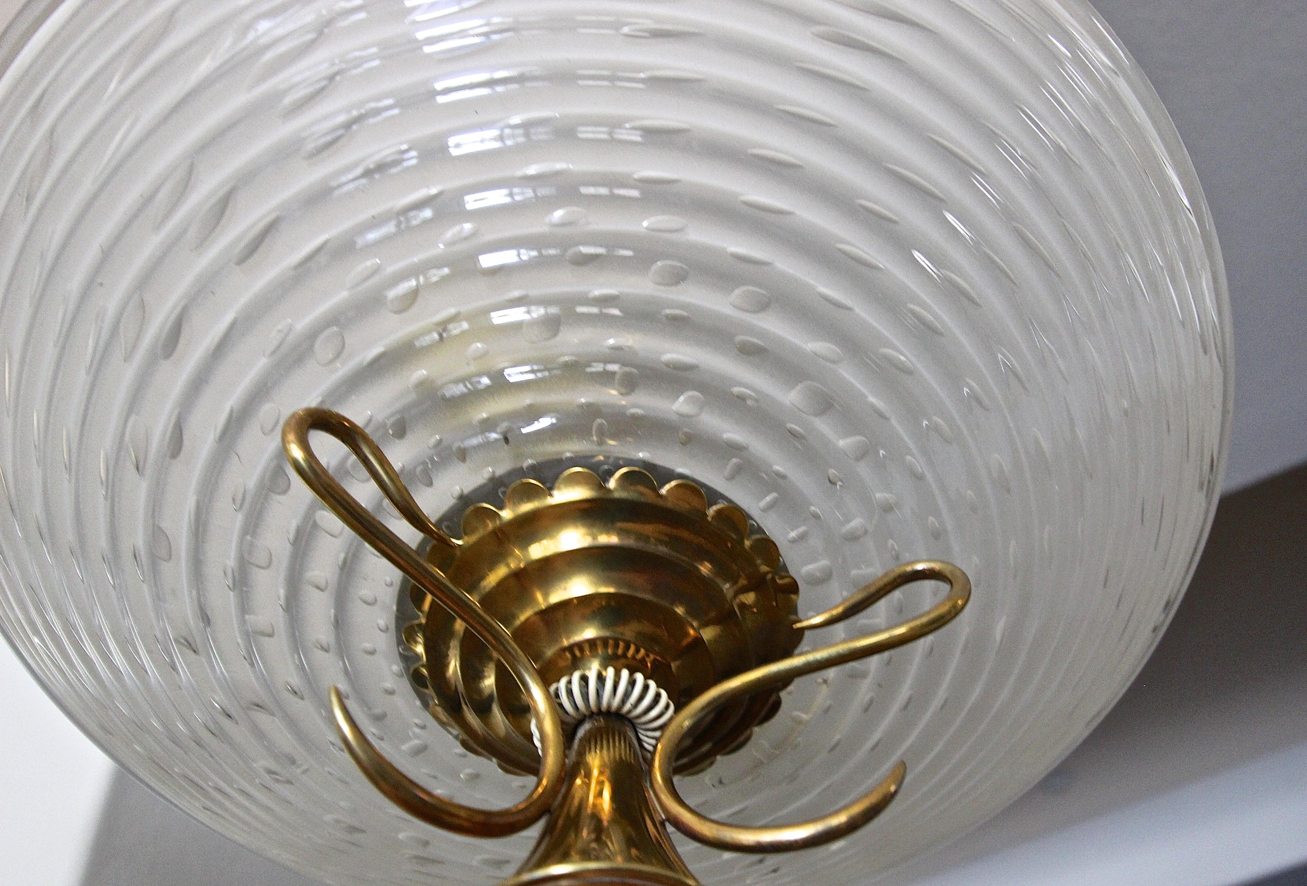 Barovier Murano Glass Brass Chandelier or Pendant  6