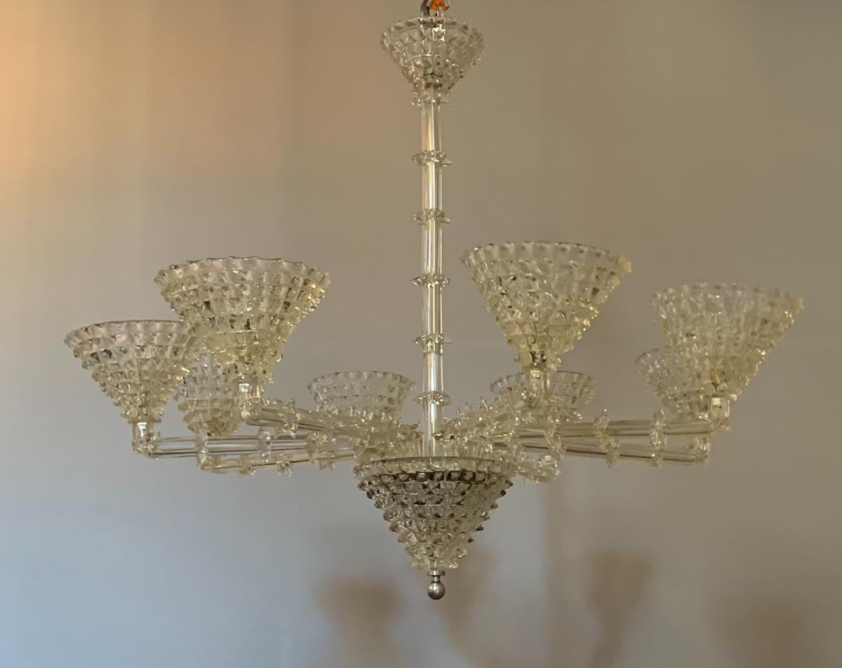 Barovier Murano Glass Chandelier, Italy, 1950s 2