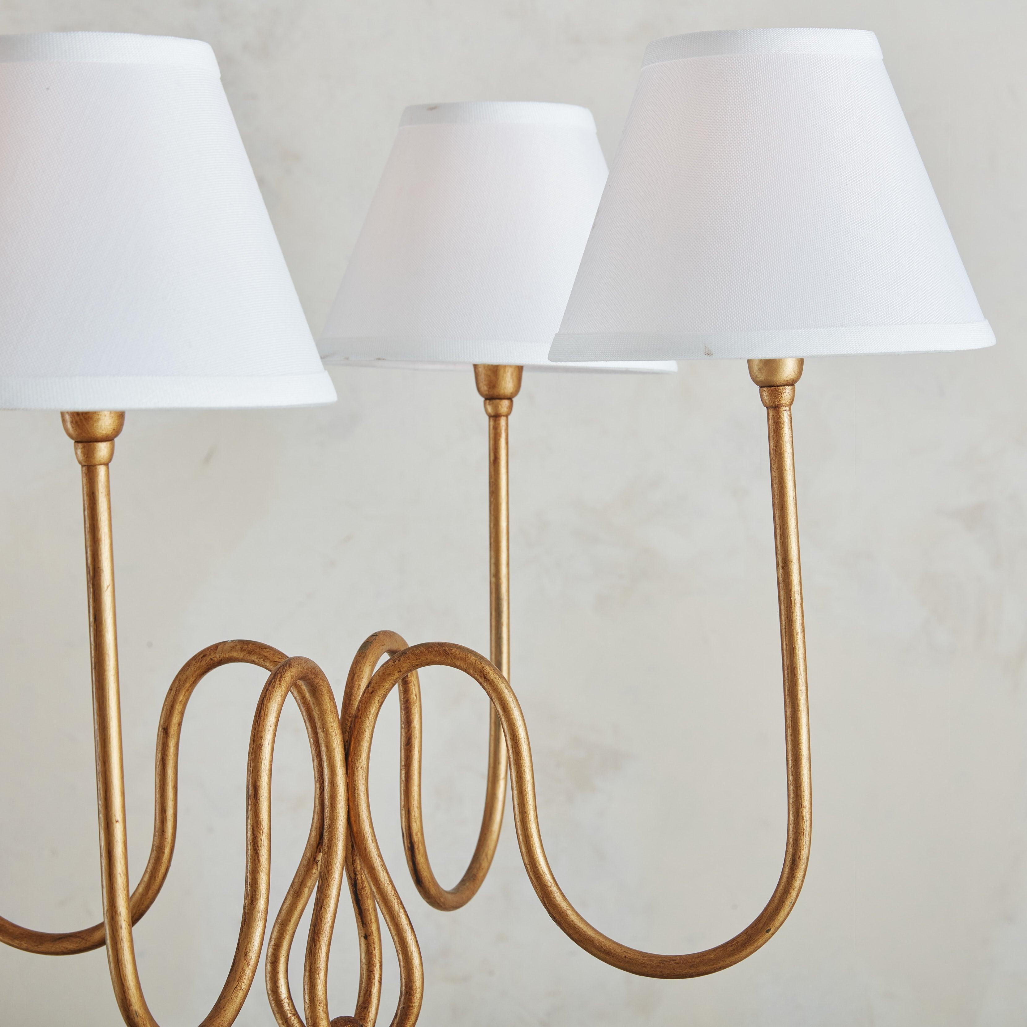 italien Lampe de table en verre de Murano et métal doré, Barovier, années 1950 en vente