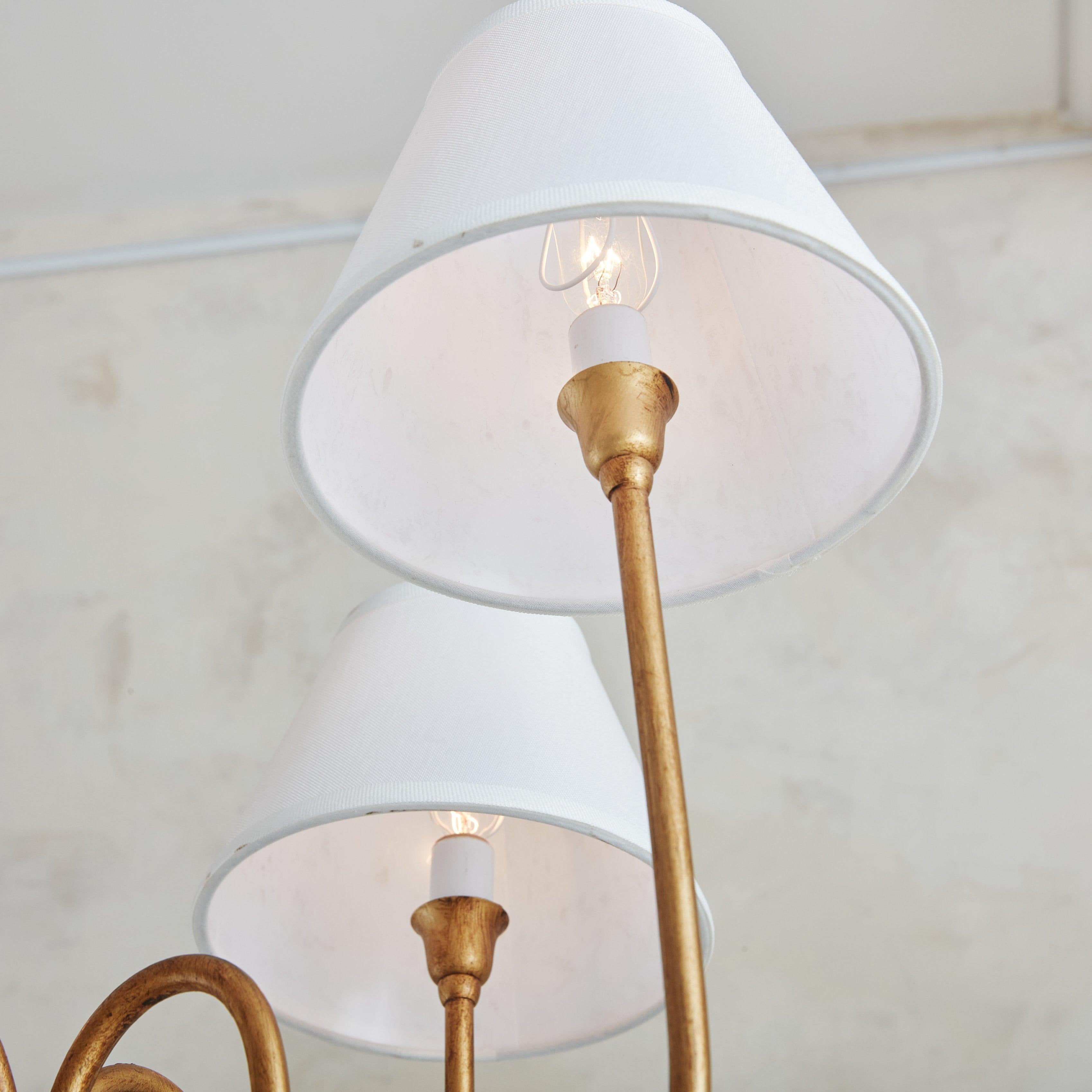 Laiton Lampe de table en verre de Murano et métal doré, Barovier, années 1950 en vente