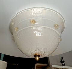 Barovier Murano Glass Gold Infused Flush Mount Ceiling Light