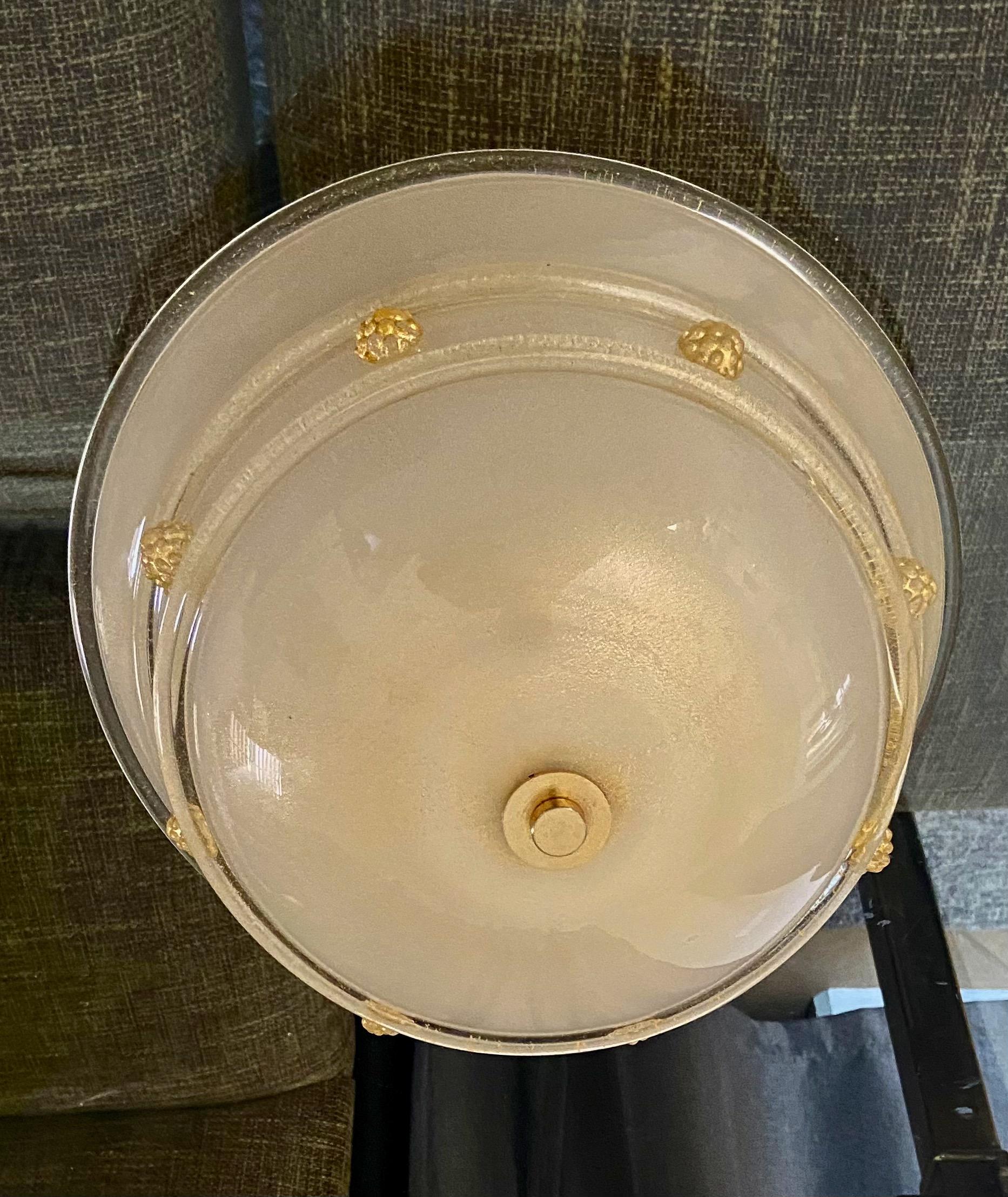 Barovier Murano Glass Gold Infused Flush Mount Ceiling Light 2